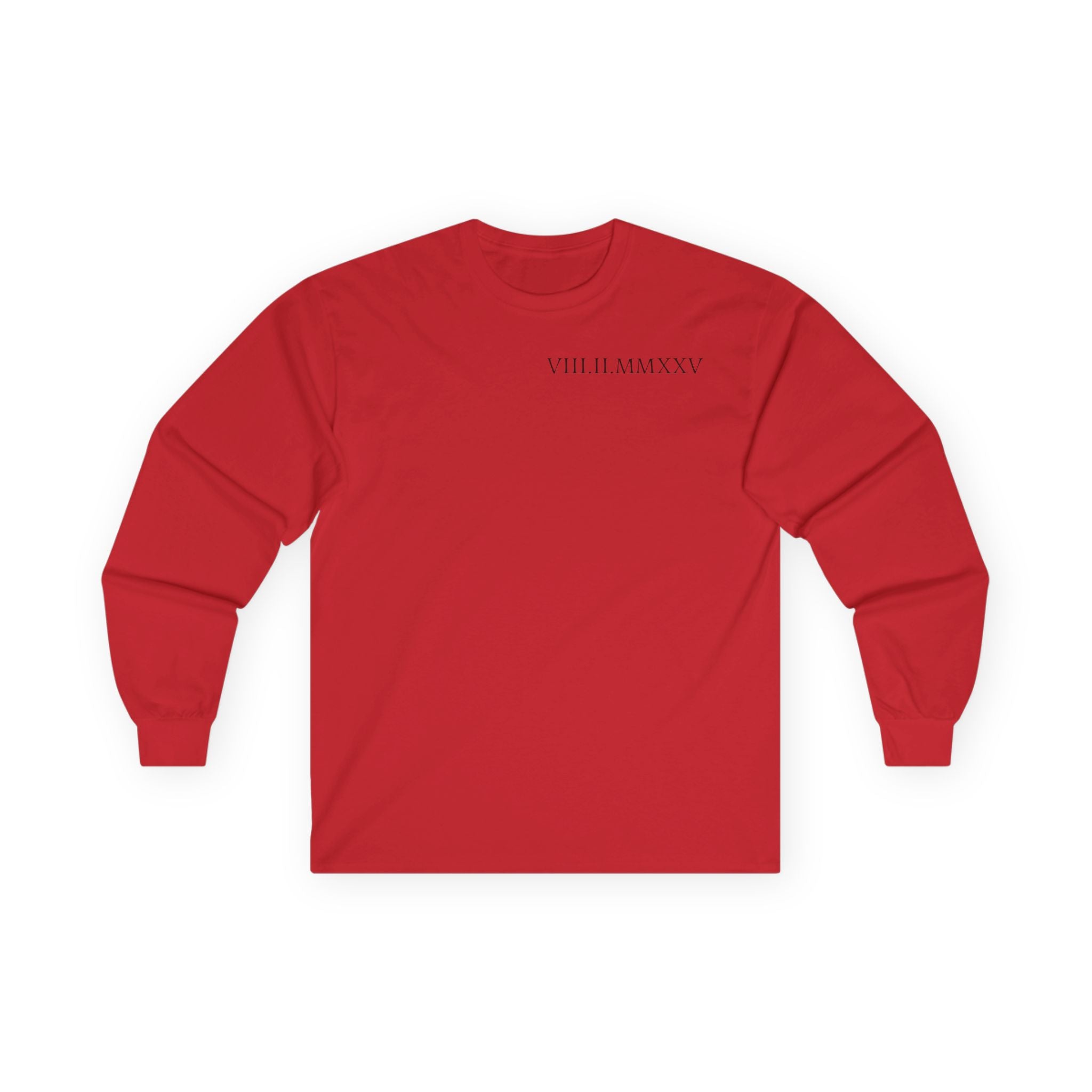 Custom Roman Numeral Date Couple Long Sleeve Tee
