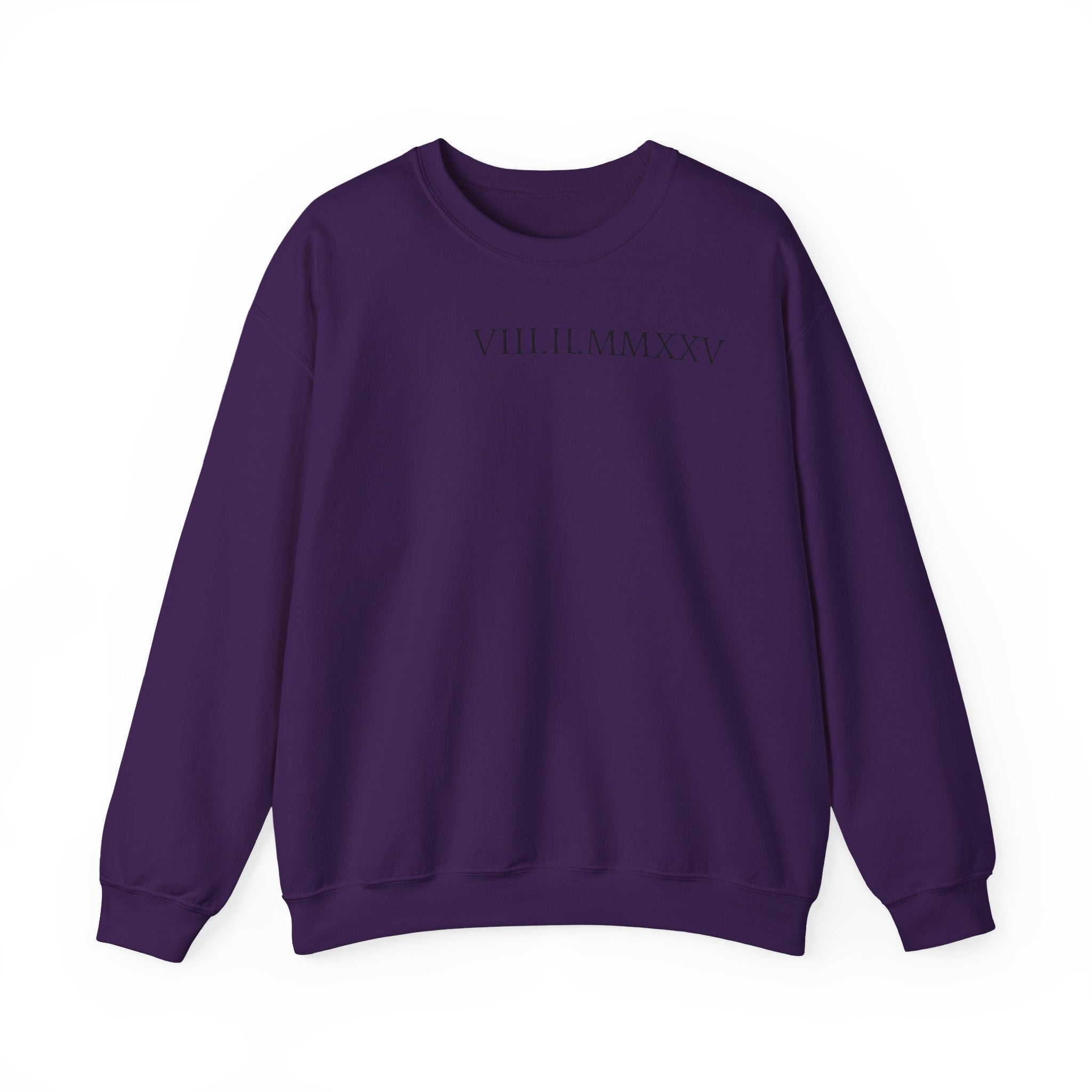 Custom Roman Numeral Date Couple Crewneck Sweatshirt