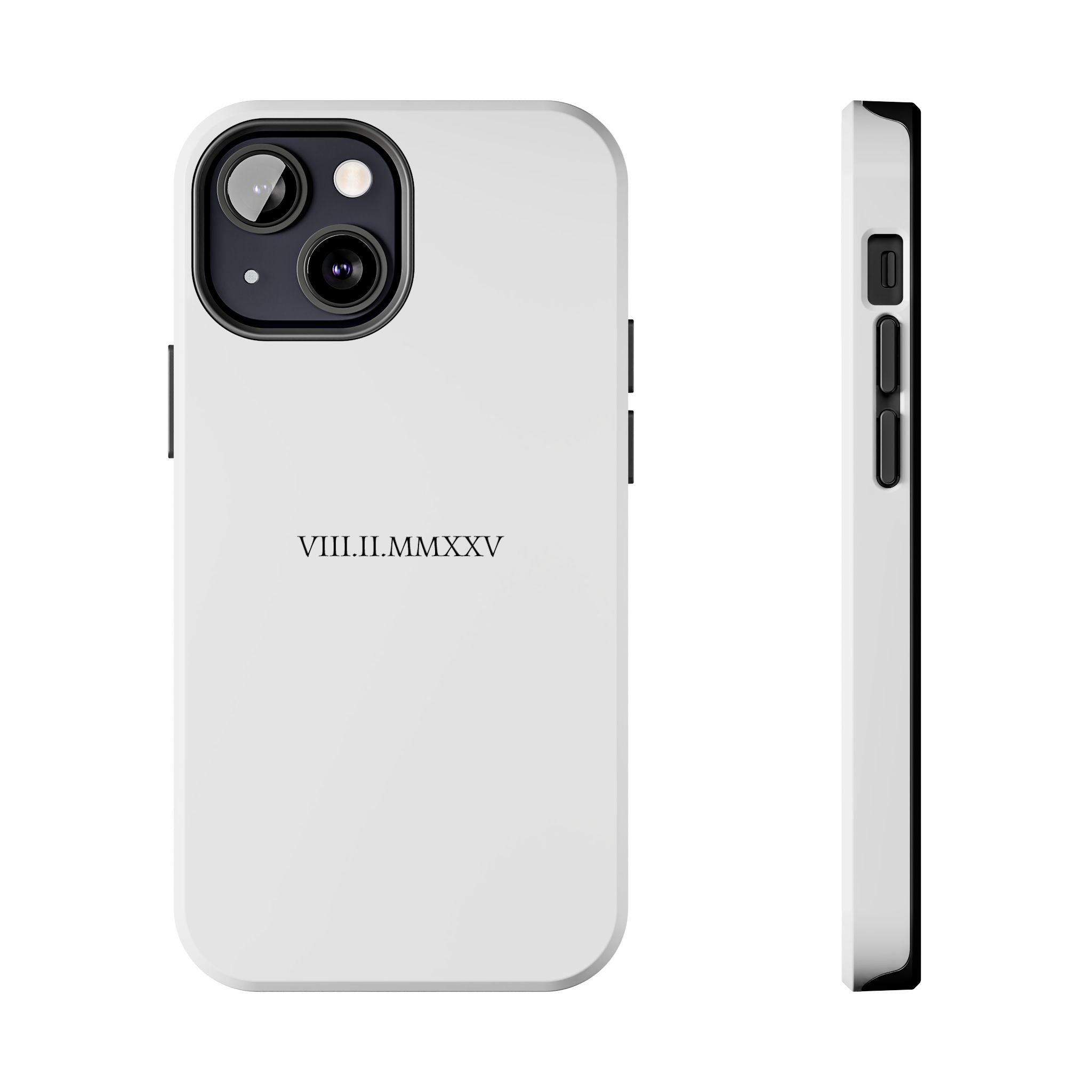 Custom Roman Numeral Date Couple Phone Case