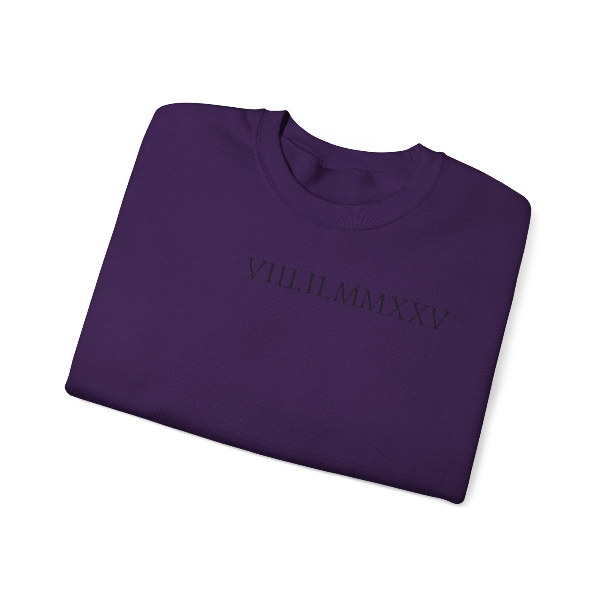 Custom Roman Numeral Date Couple Crewneck Sweatshirt