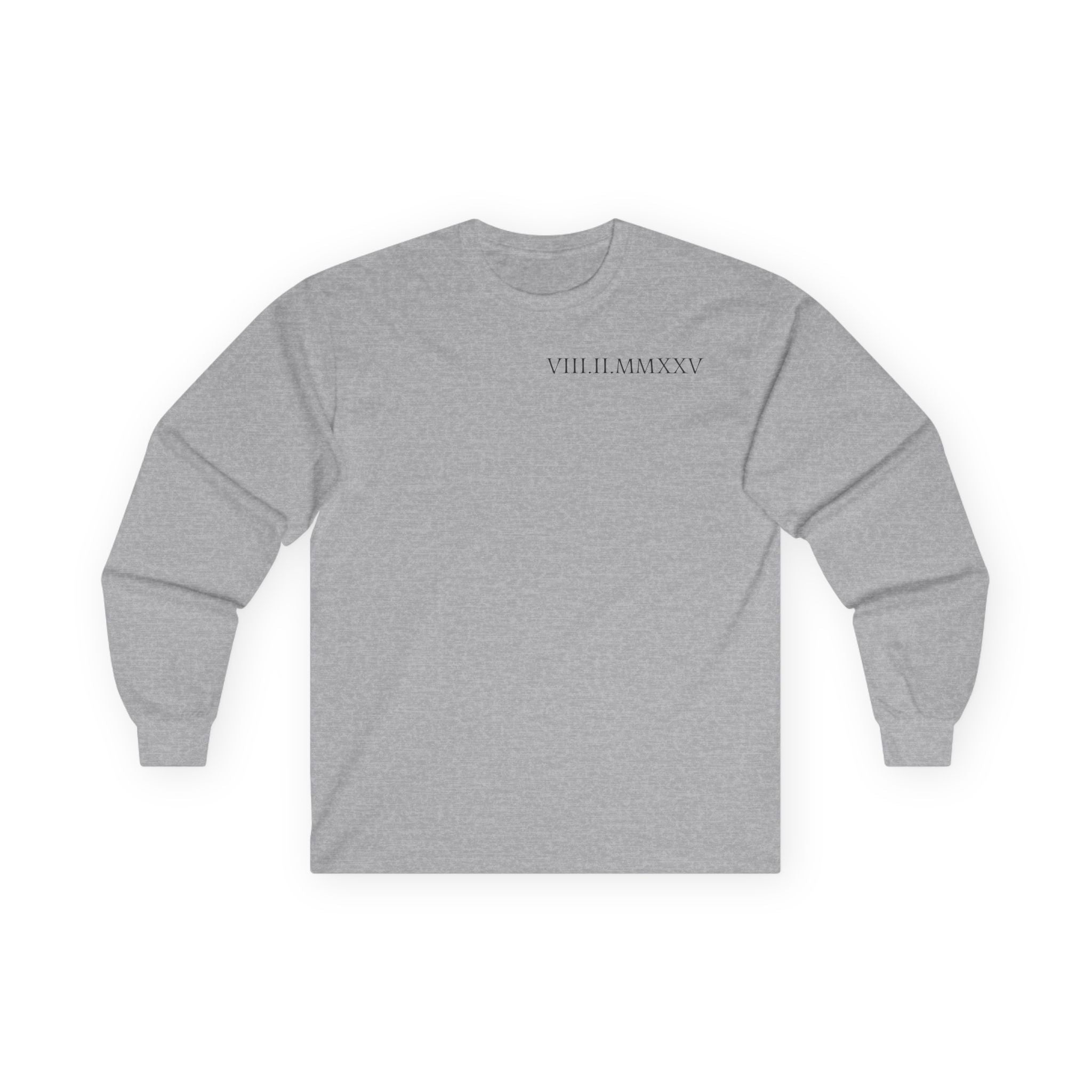 Custom Roman Numeral Date Couple Long Sleeve Tee