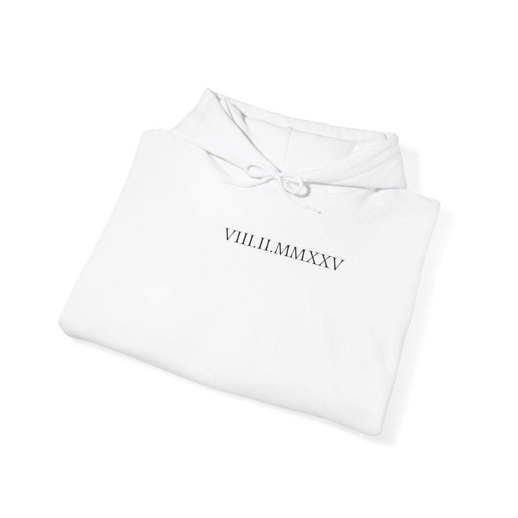 Embroidered Custom Roman Numeral Date Couple Hoodie