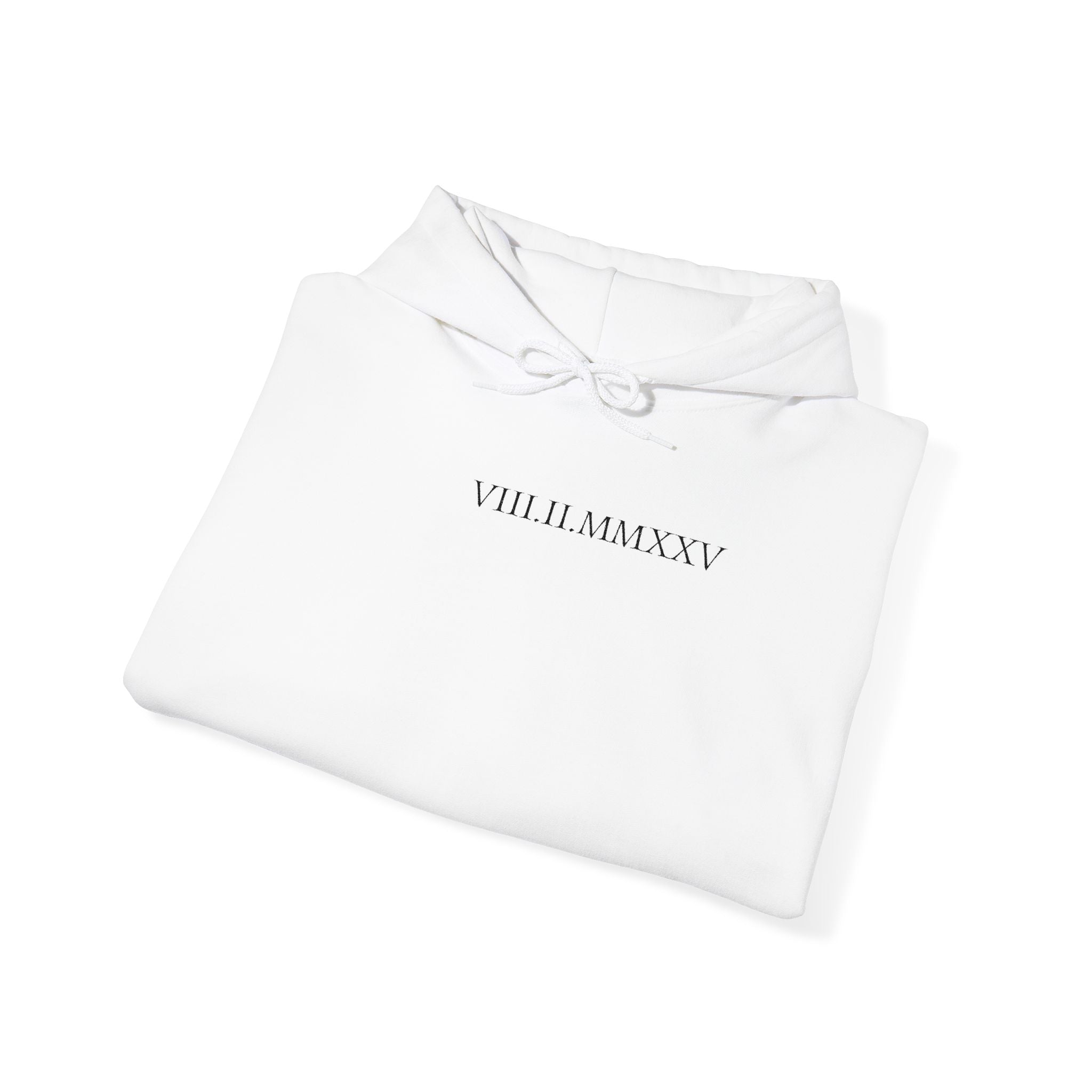 Embroidered Custom Roman Numeral Date Couple Hoodie