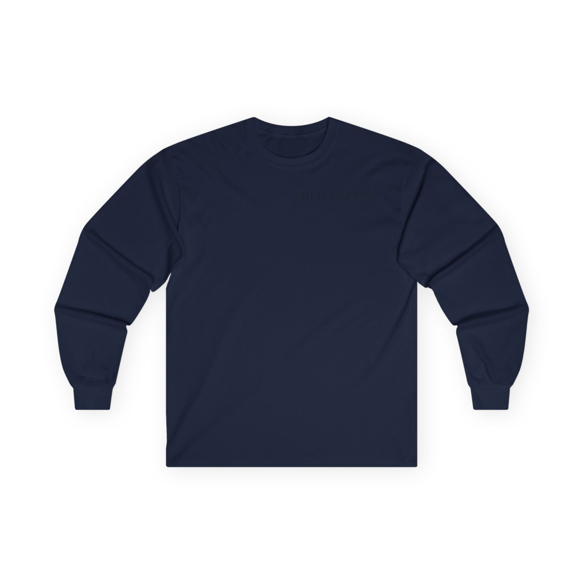 Custom Roman Numeral Date Couple Long Sleeve Tee