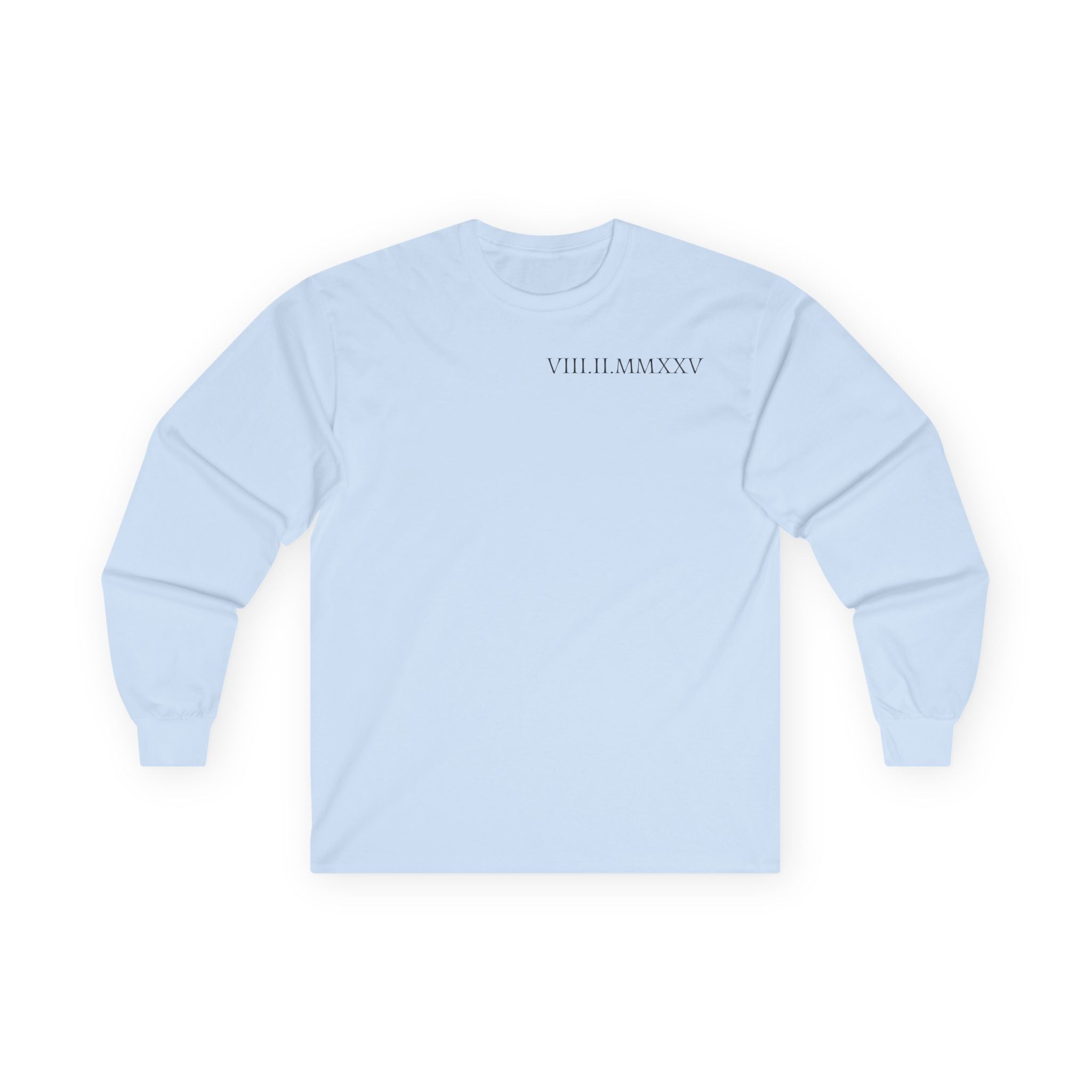 Custom Roman Numeral Date Couple Long Sleeve Tee