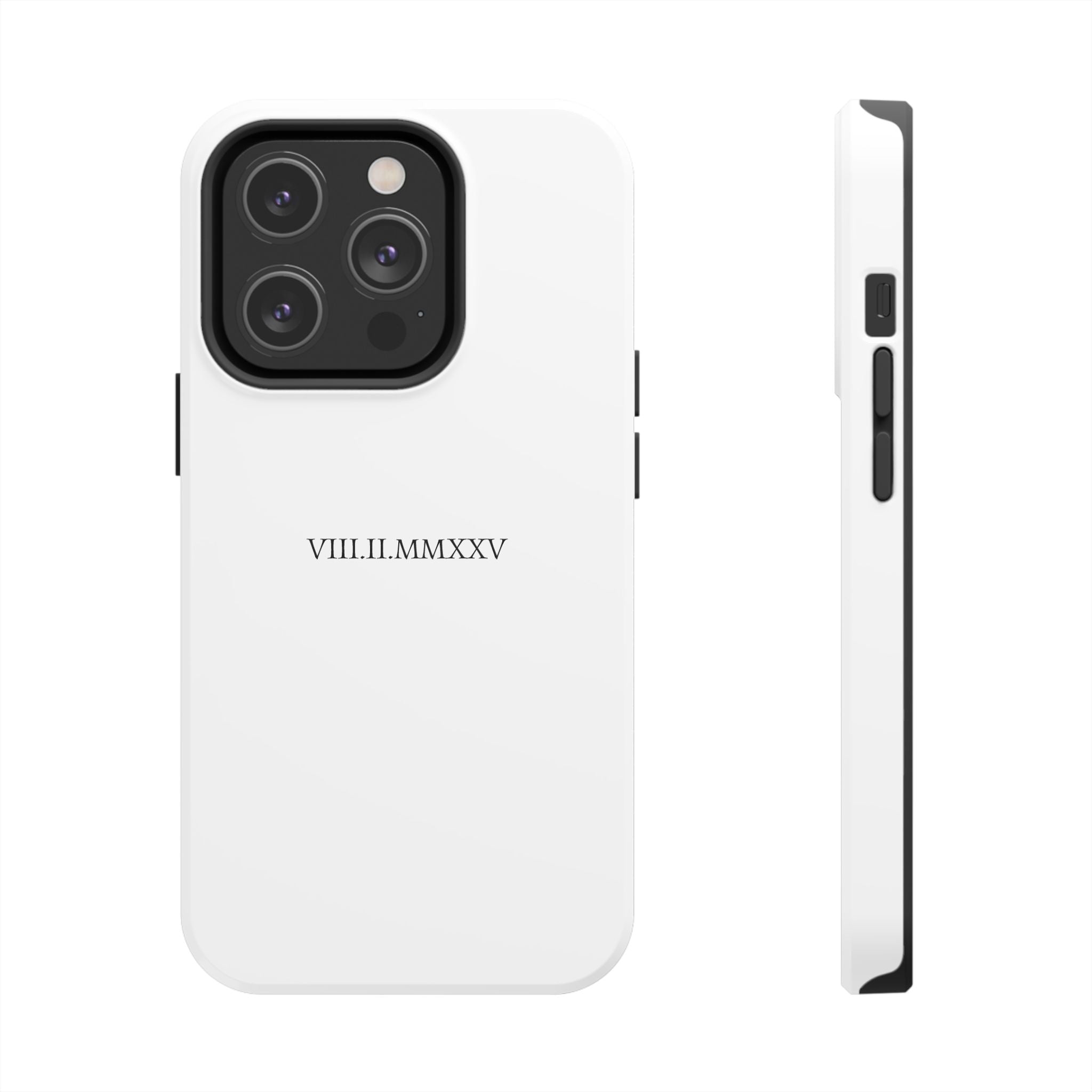Custom Roman Numeral Date Couple Phone Case