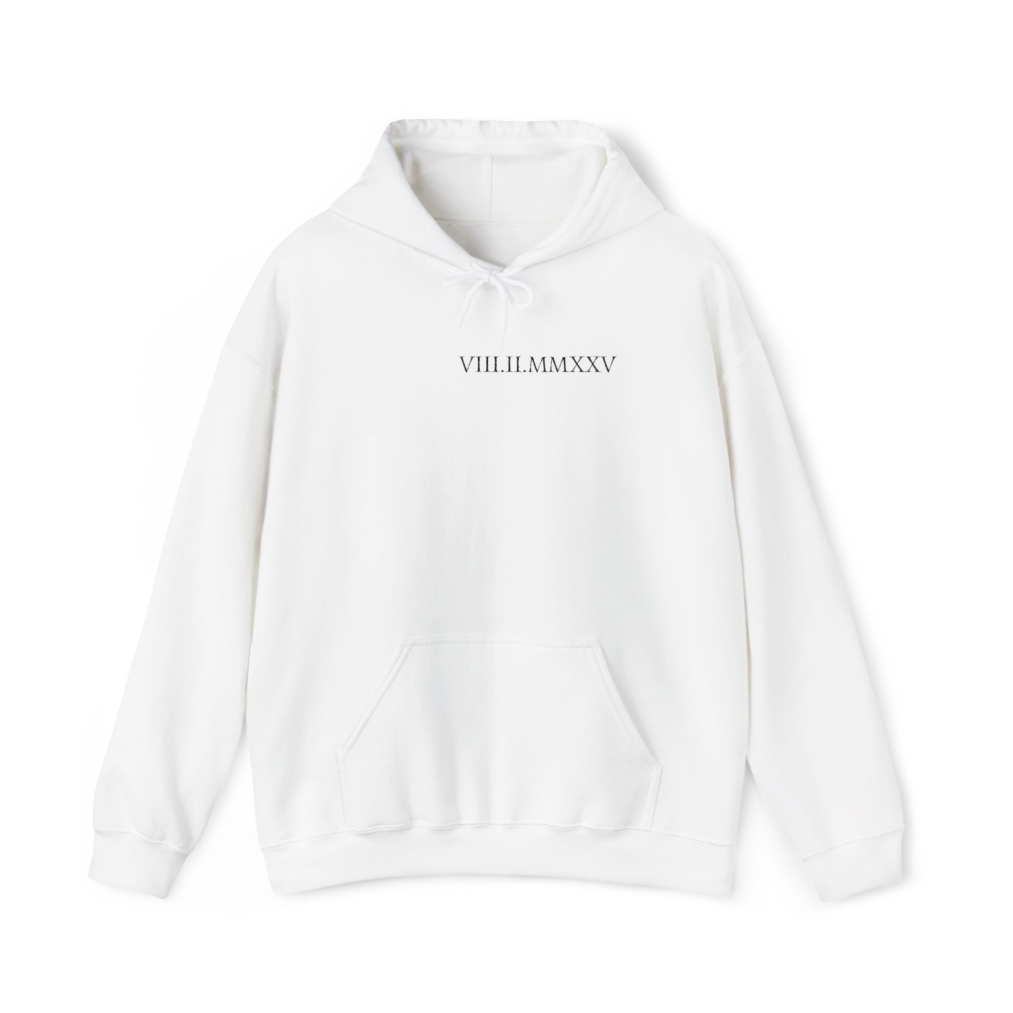 Embroidered Custom Roman Numeral Date Couple Hoodie