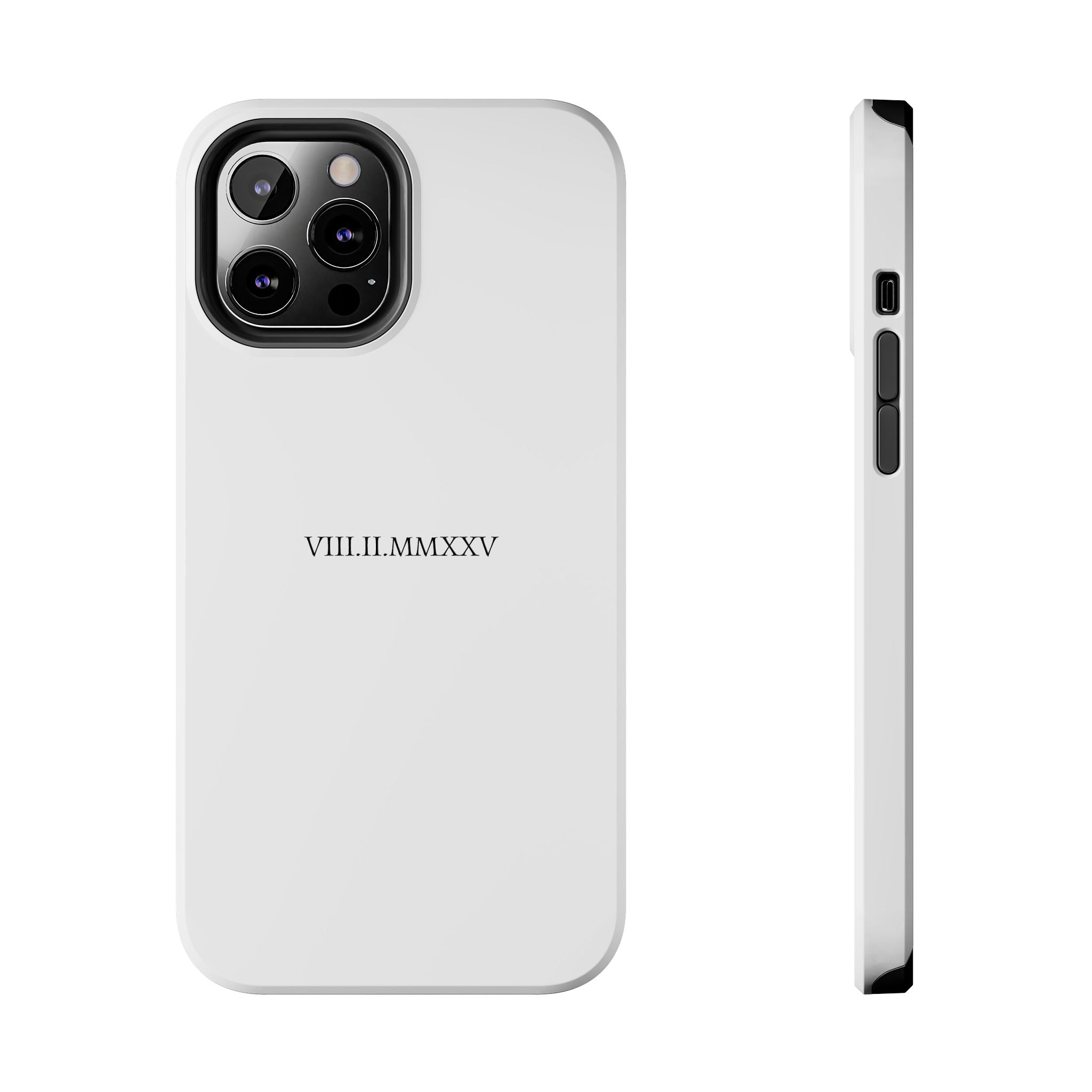 Custom Roman Numeral Date Couple Phone Case