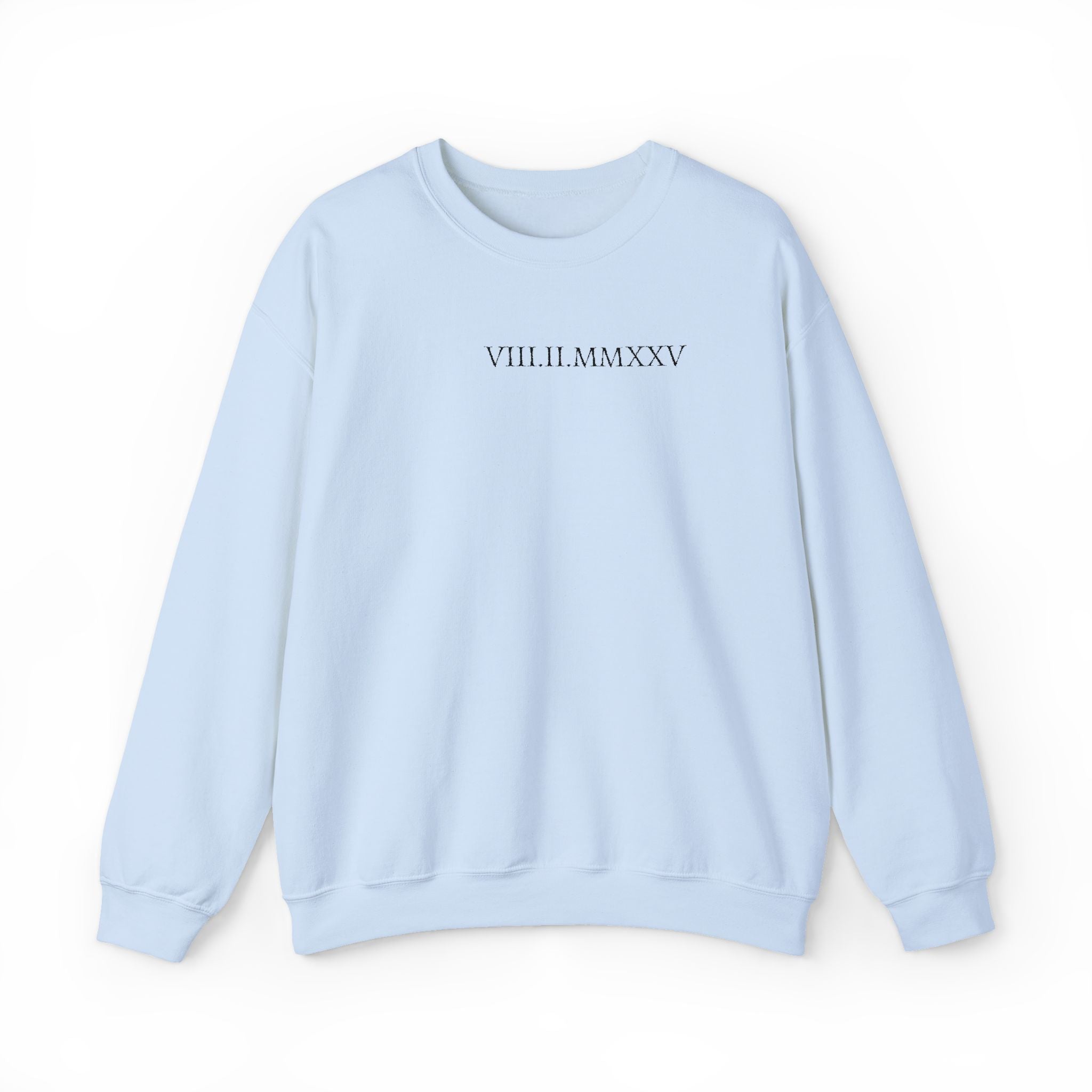 Embroidered Custom Roman Numeral Date Couple Crewneck Sweatshirt