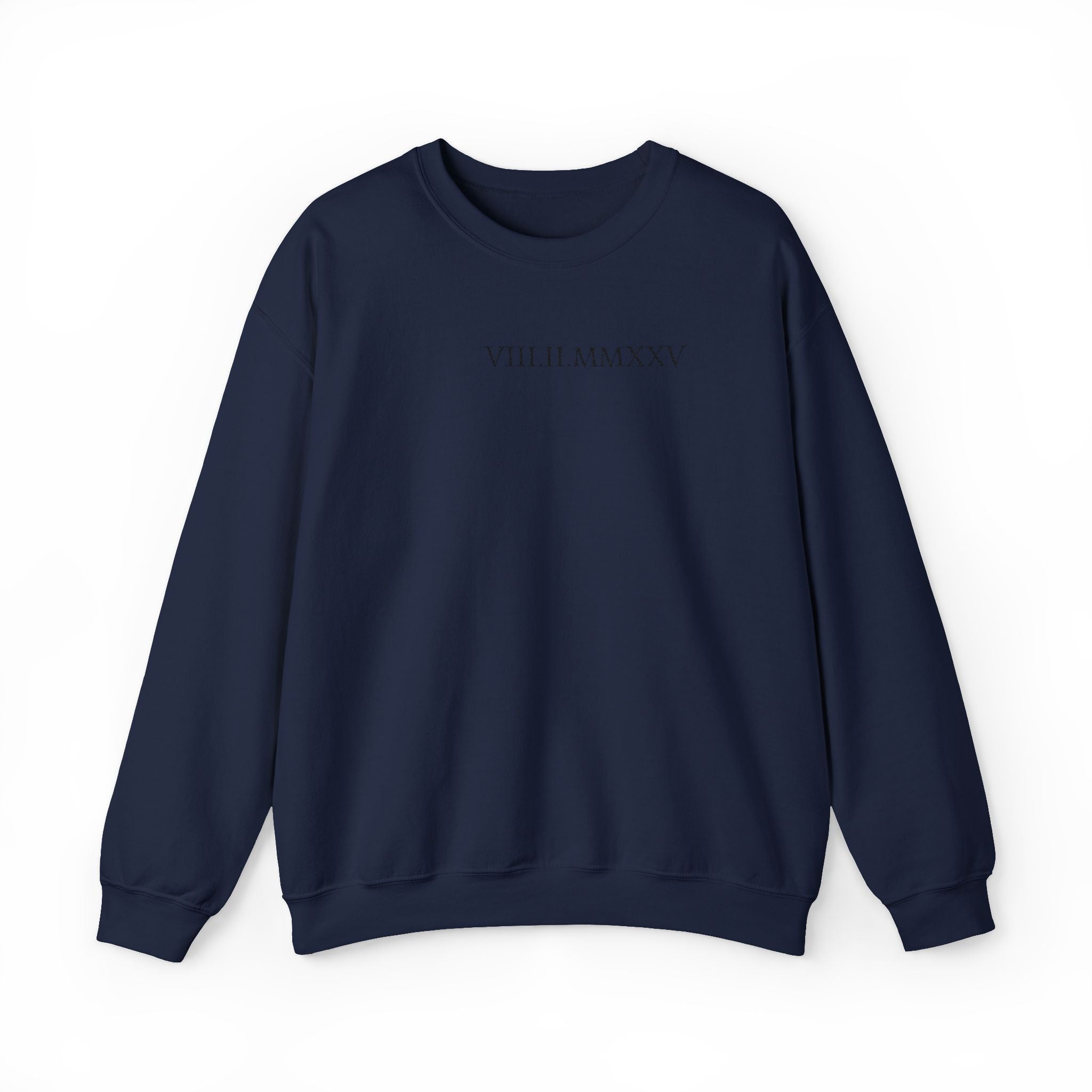 Embroidered Custom Roman Numeral Date Couple Crewneck Sweatshirt