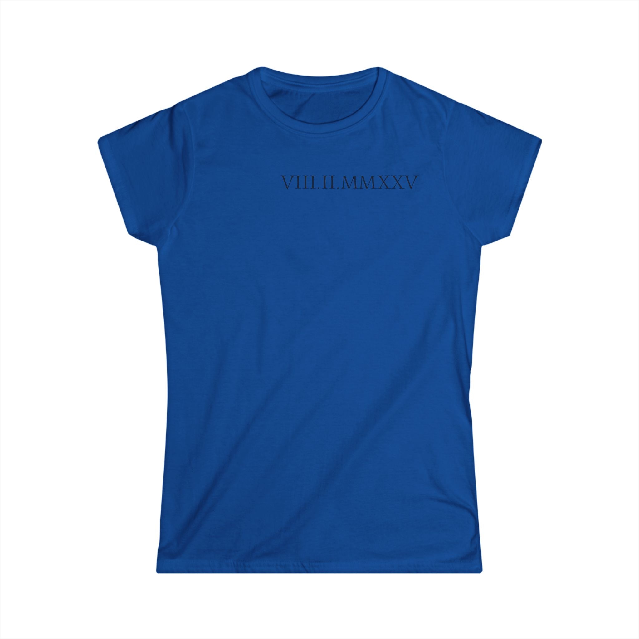 Custom Roman Numeral Date Softstyle Shirt for Her