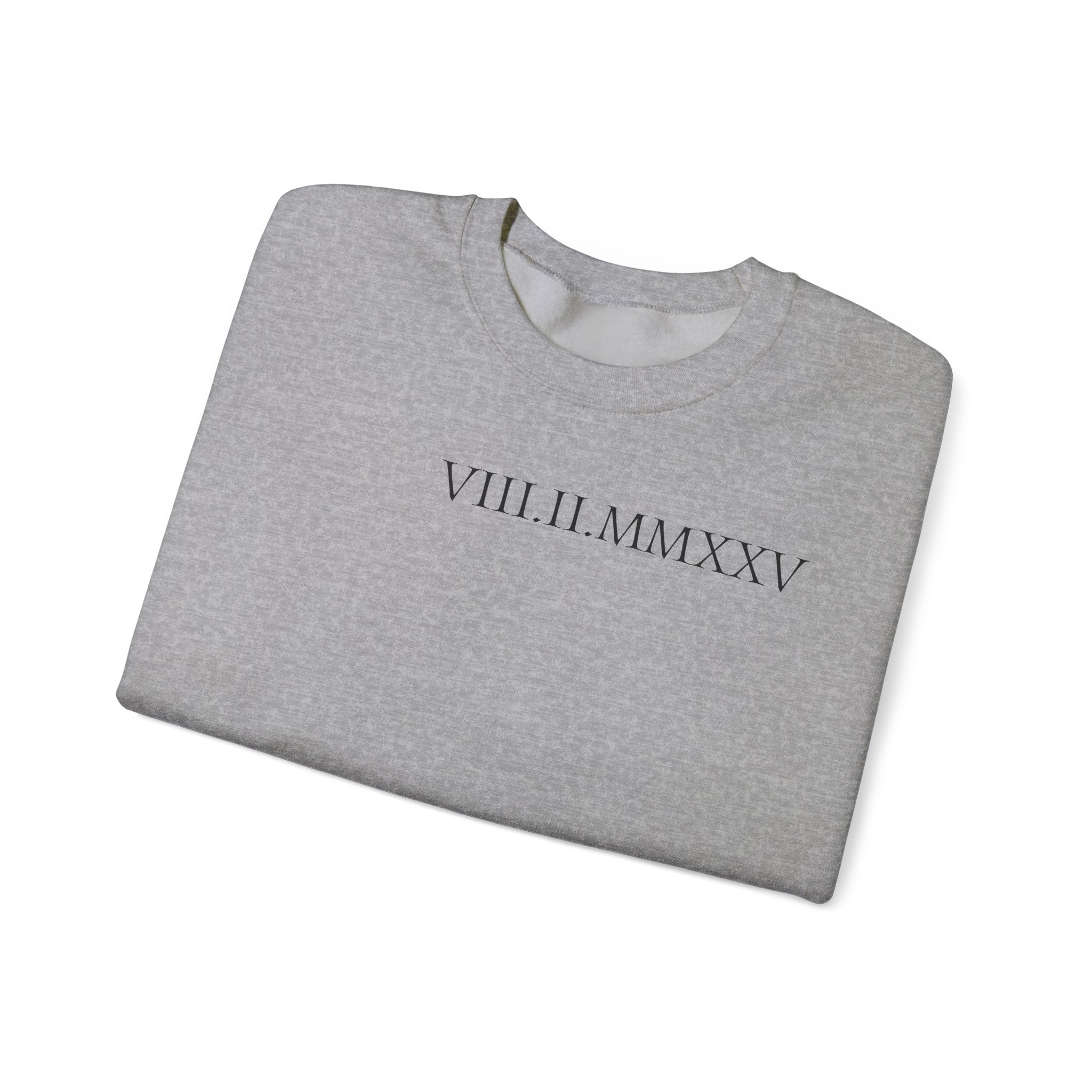 Custom Roman Numeral Date Couple Crewneck Sweatshirt