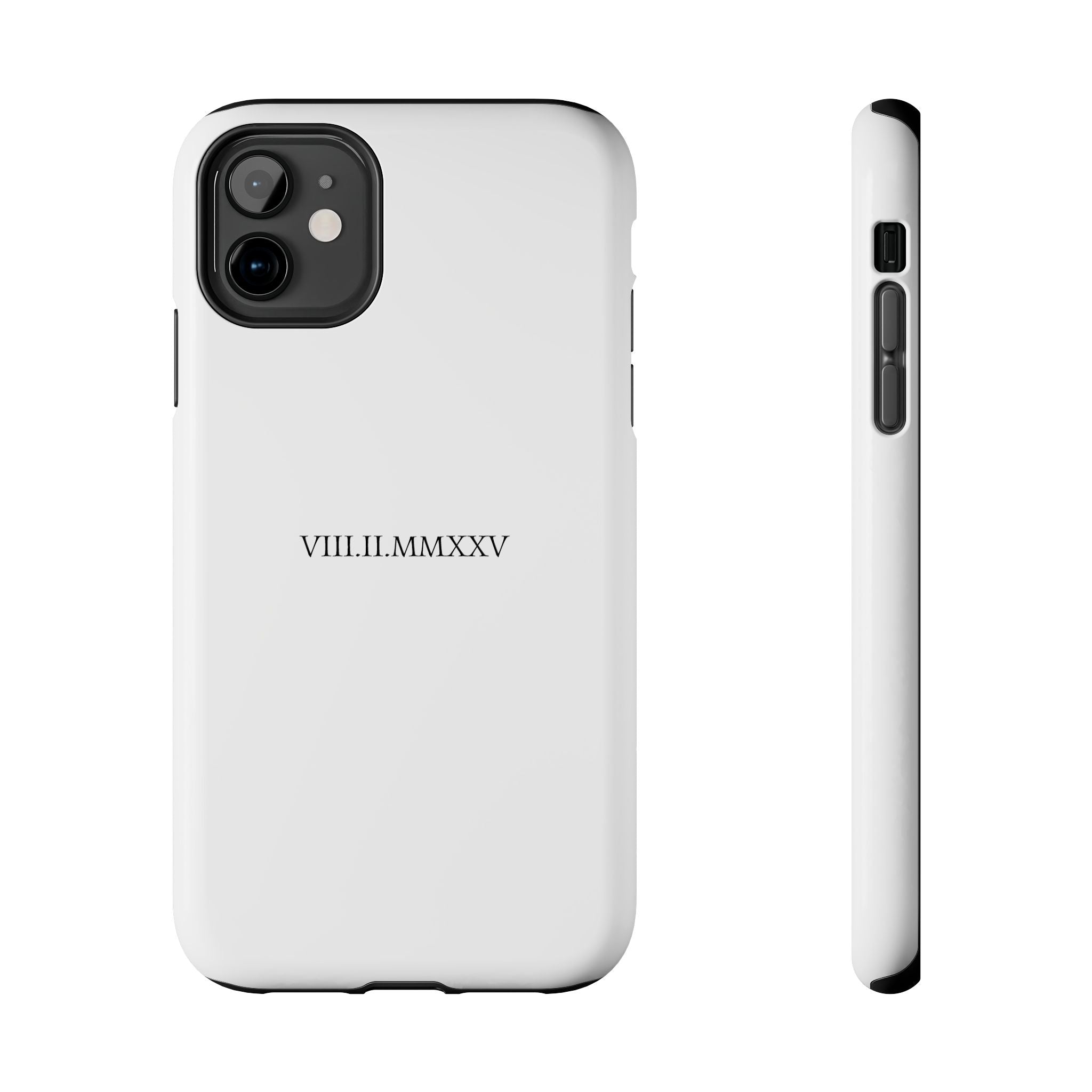 Custom Roman Numeral Date Couple Phone Case