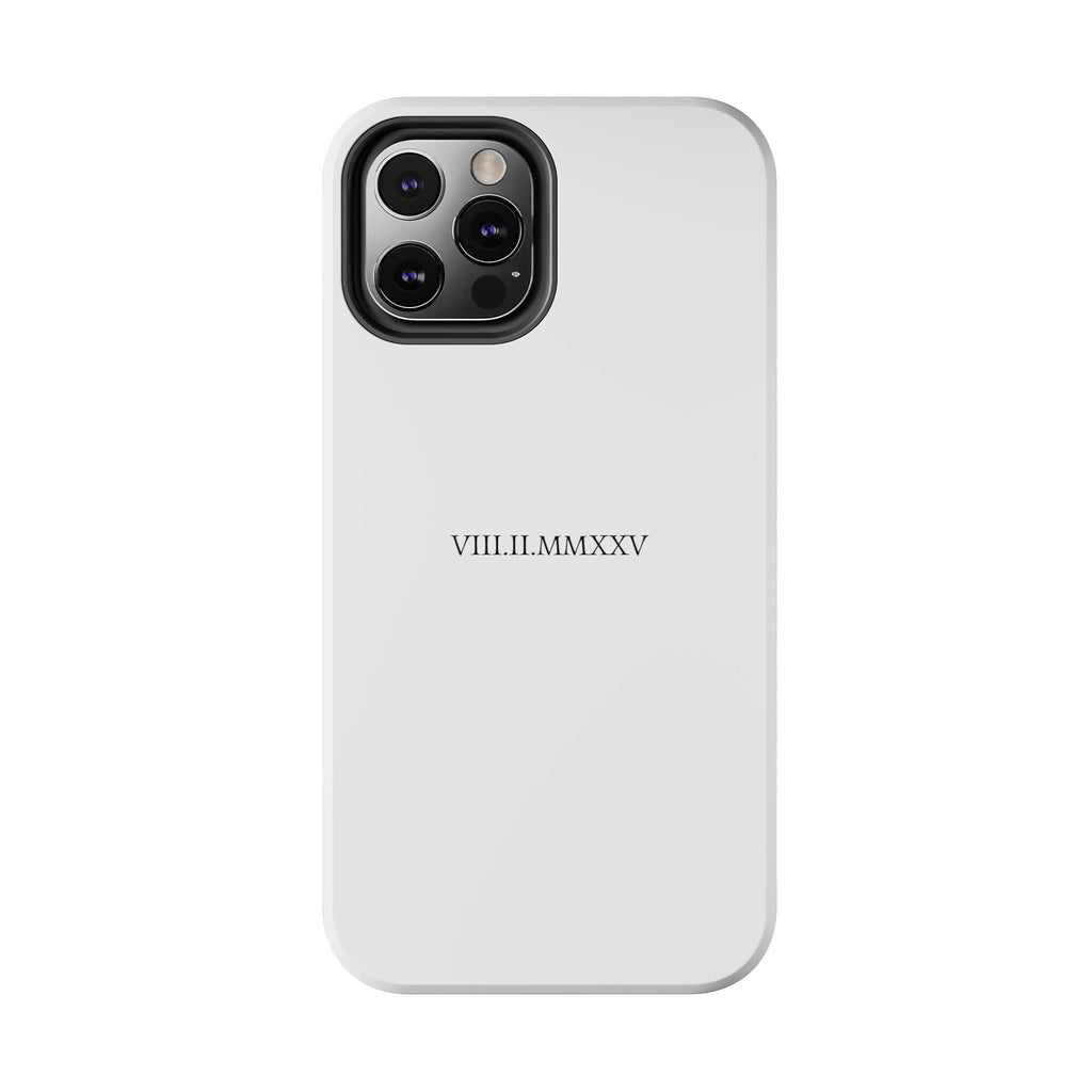 Custom Roman Numeral Date Couple Phone Case