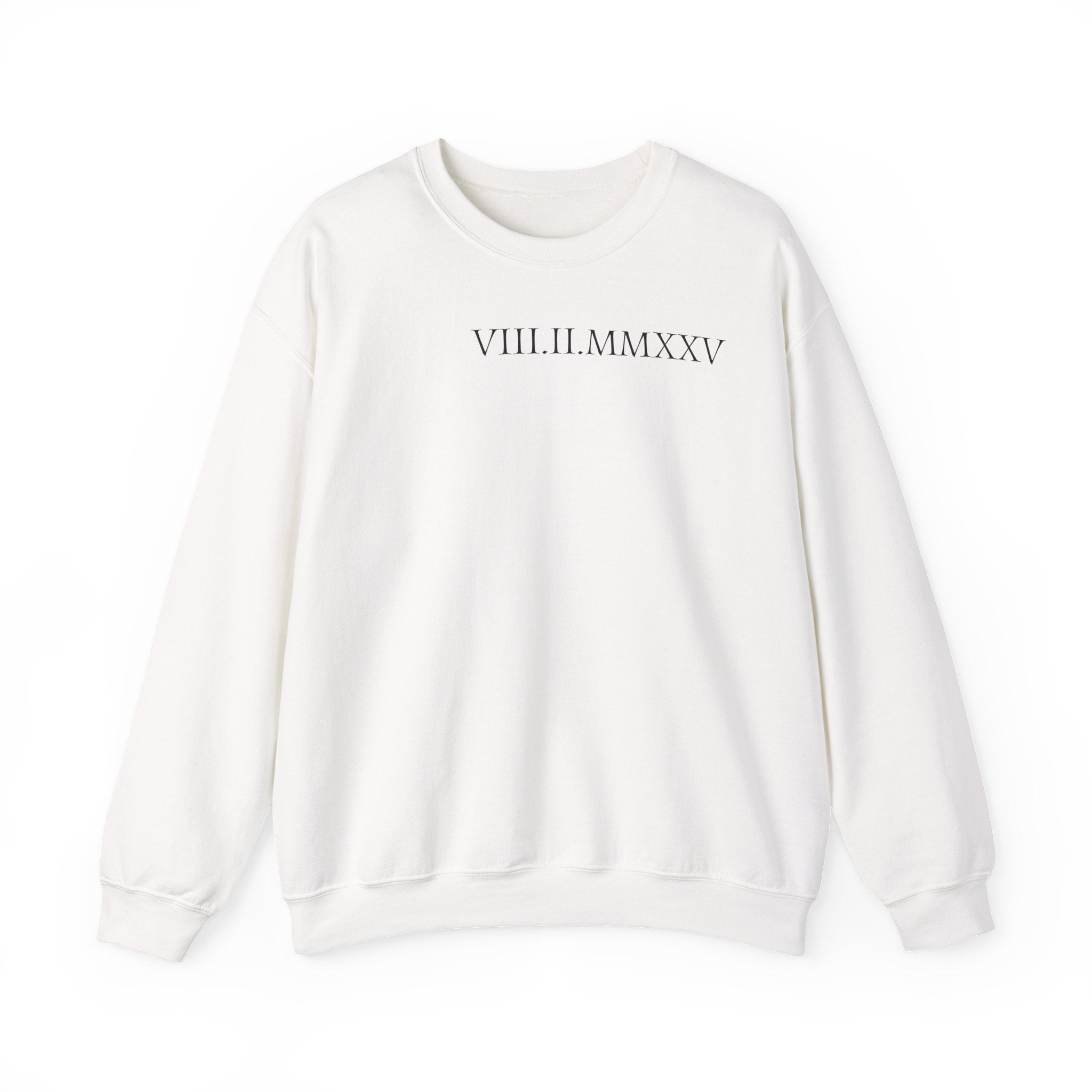 Custom Roman Numeral Date Couple Crewneck Sweatshirt