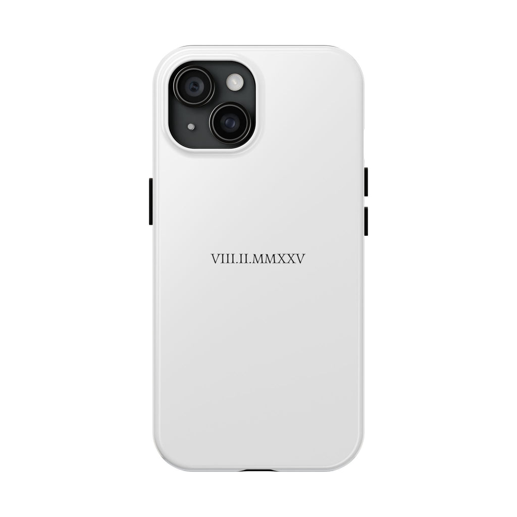 Custom Roman Numeral Date Couple Phone Case