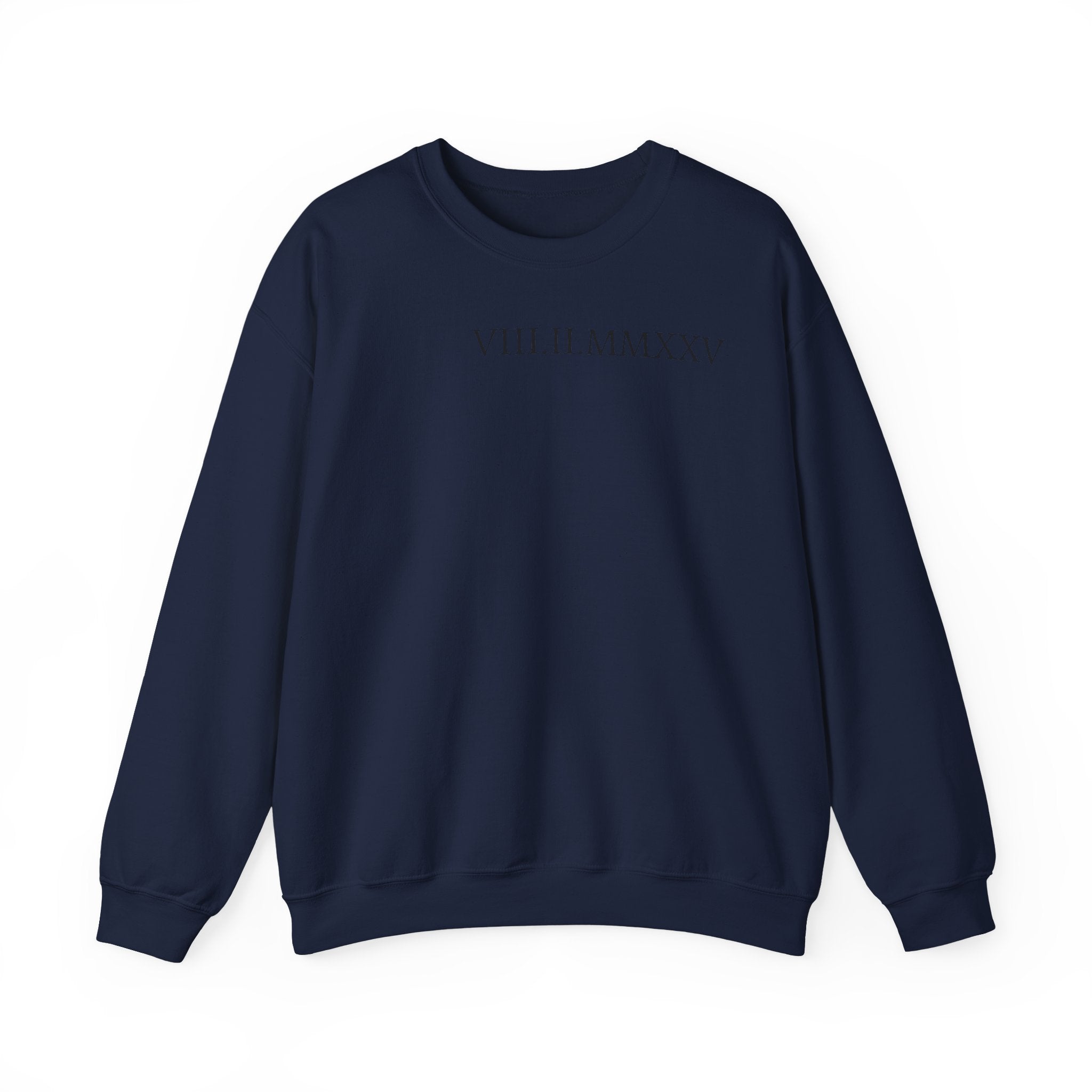Custom Roman Numeral Date Couple Crewneck Sweatshirt