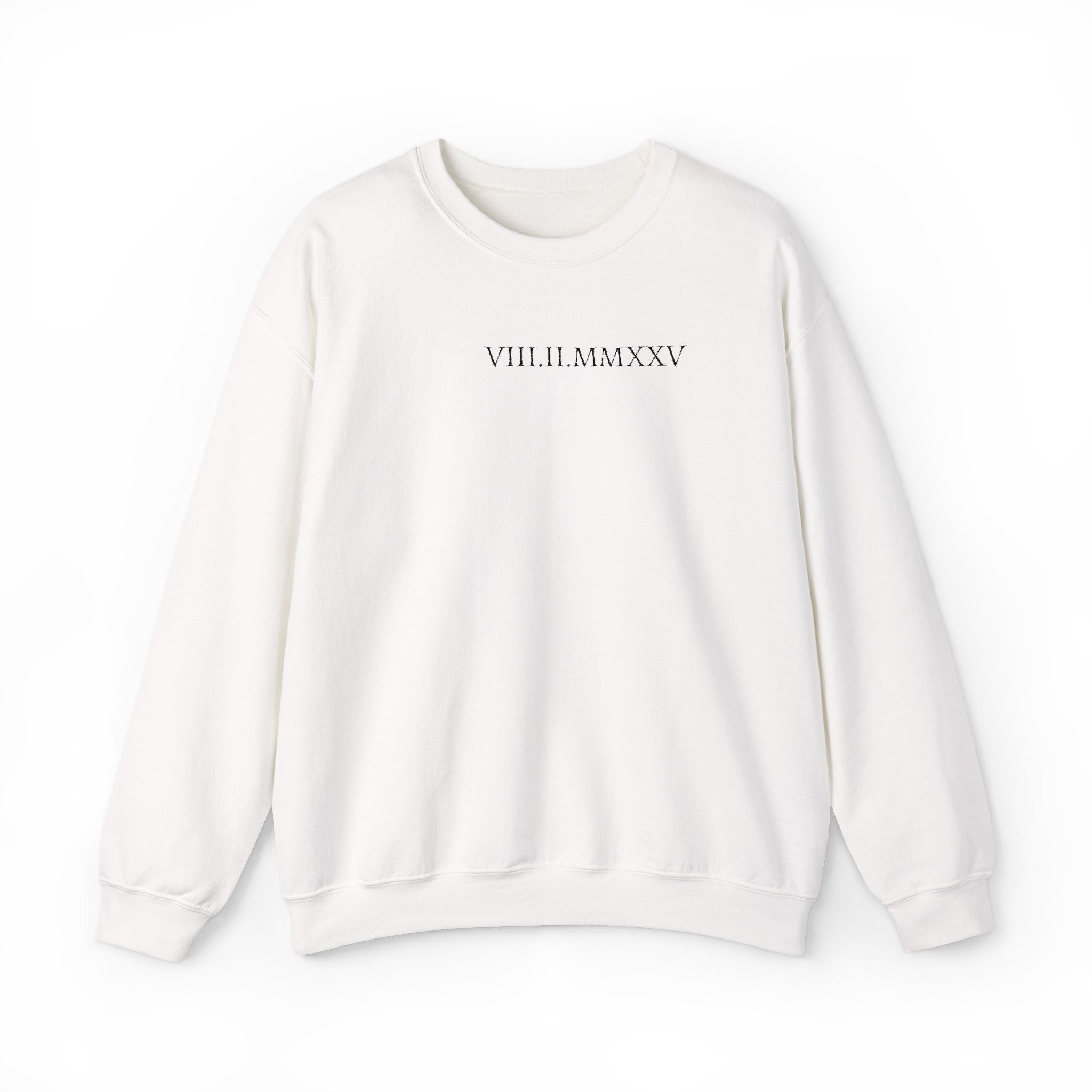 Embroidered Custom Roman Numeral Date Couple Crewneck Sweatshirt