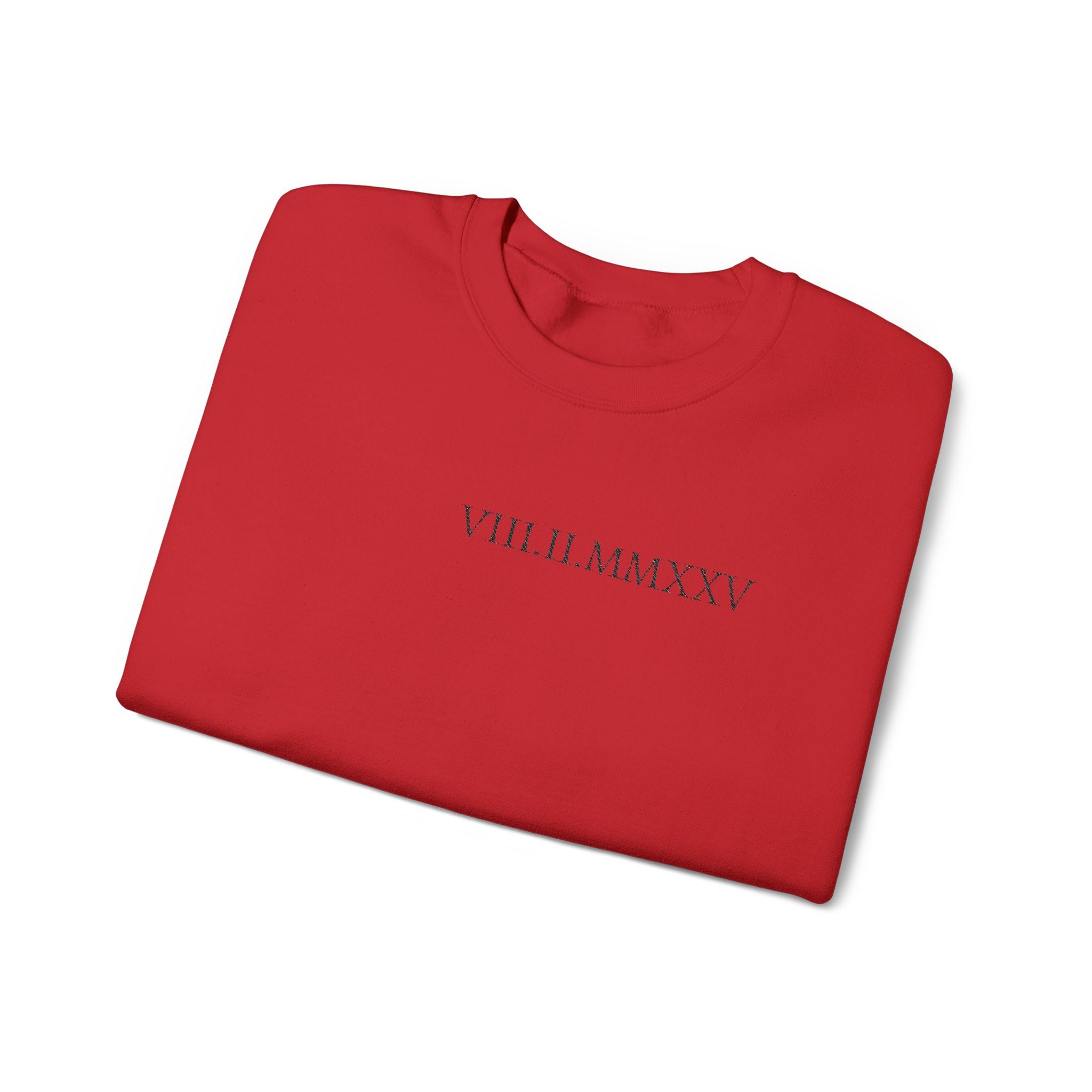 Embroidered Custom Roman Numeral Date Couple Crewneck Sweatshirt