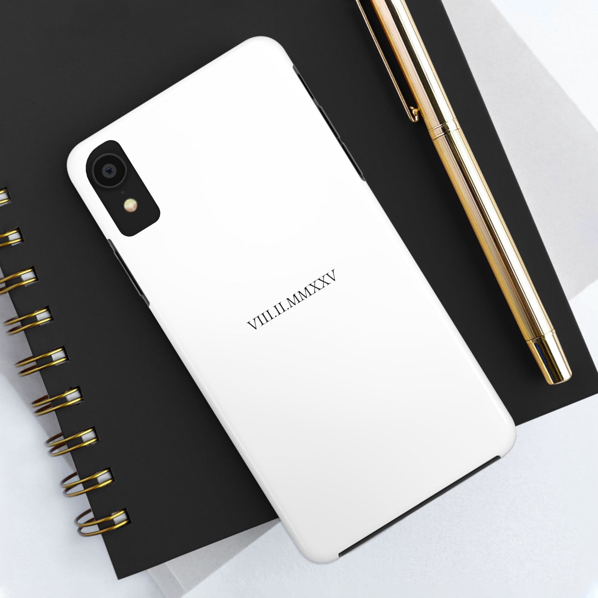 Custom Roman Numeral Date Couple Phone Case