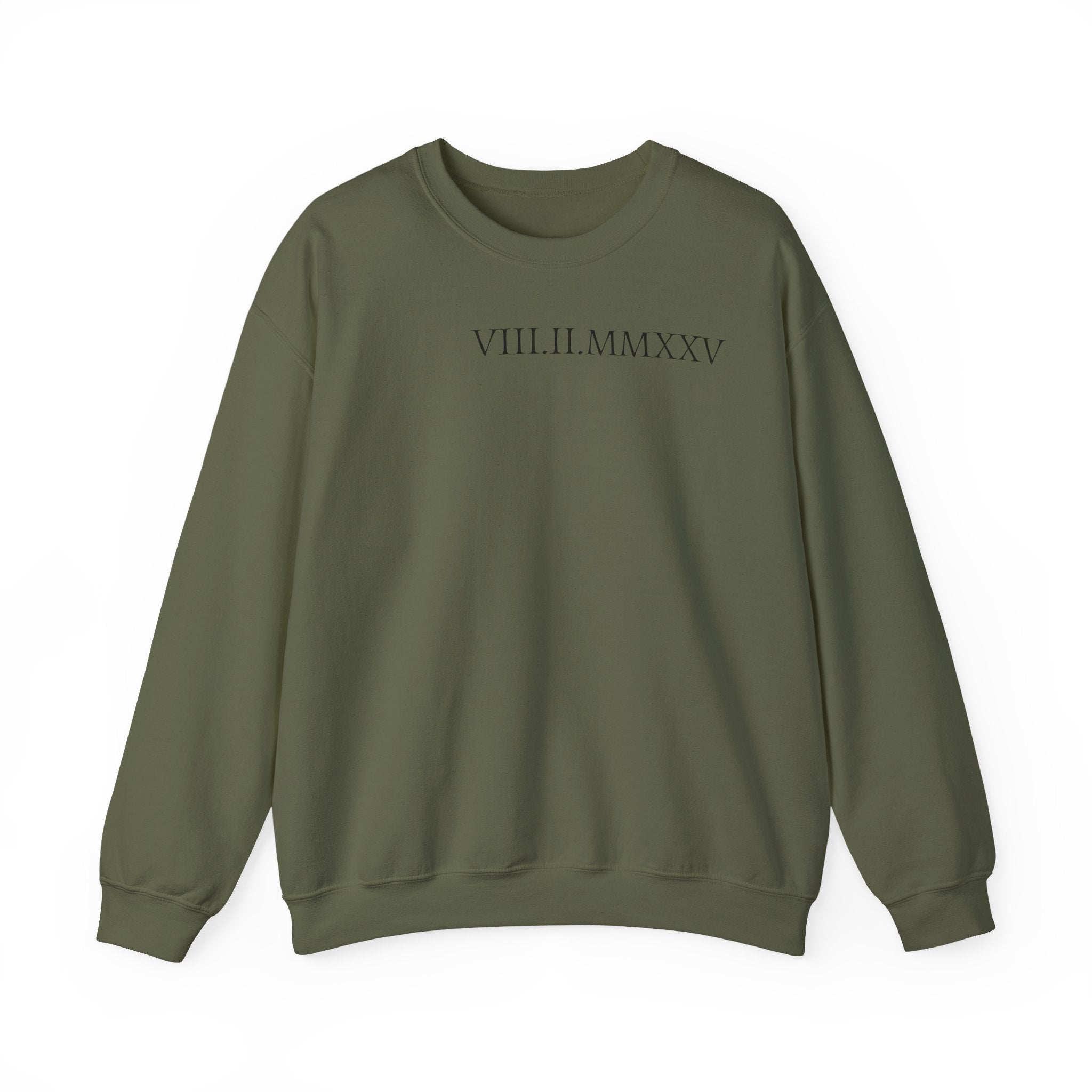 Custom Roman Numeral Date Couple Crewneck Sweatshirt