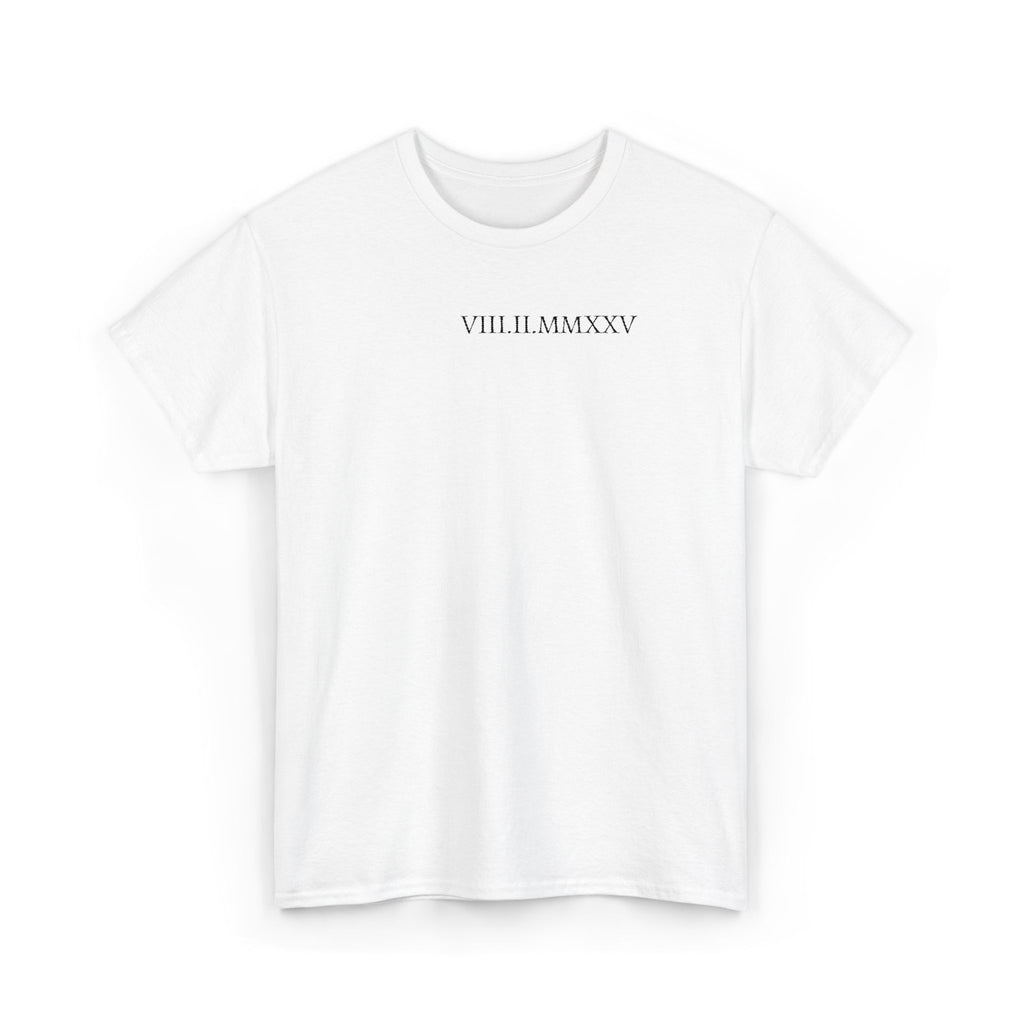 Embroidered Custom Roman Numeral Date Couple Unisex T-Shirt