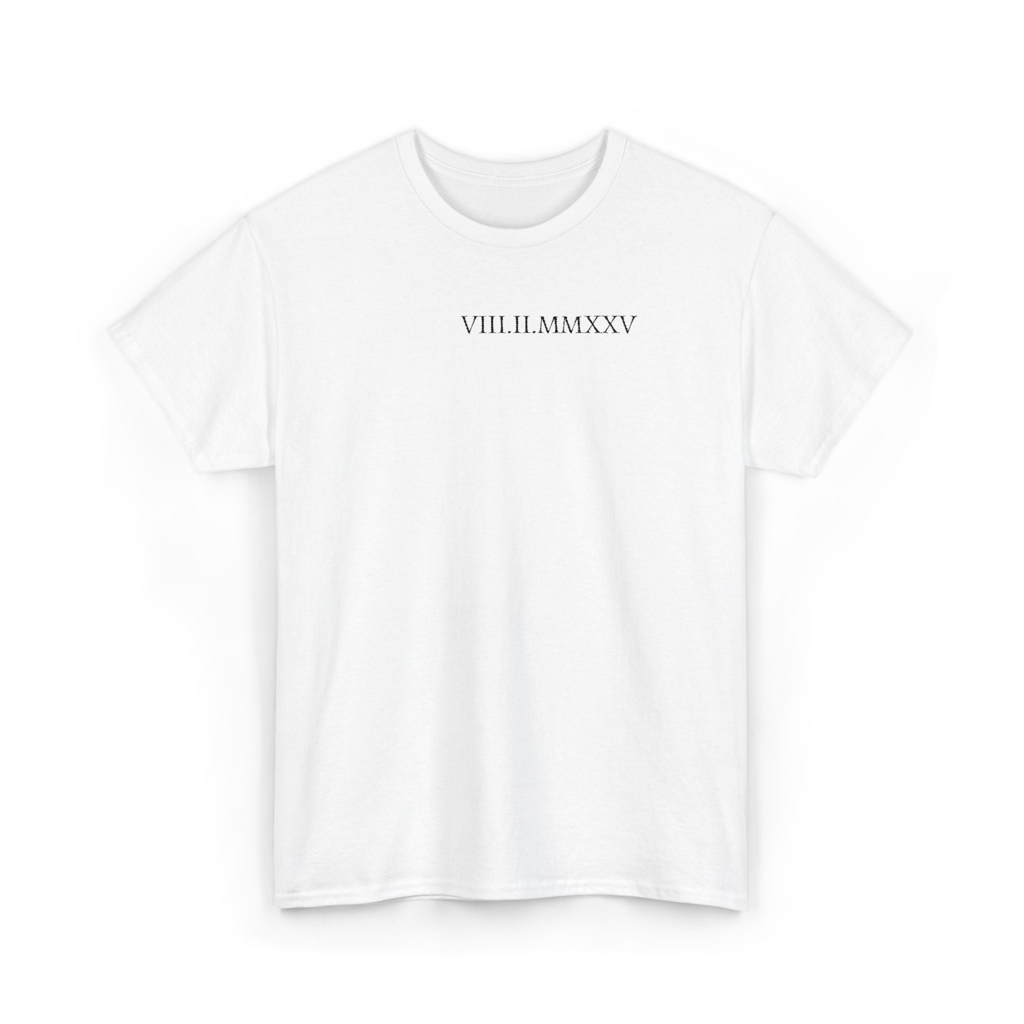 Embroidered Custom Roman Numeral Date Couple Unisex T-Shirt