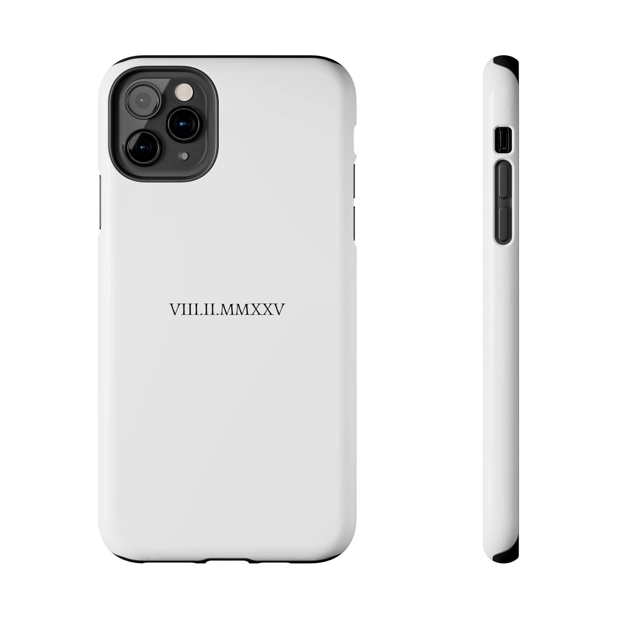 Custom Roman Numeral Date Couple Phone Case