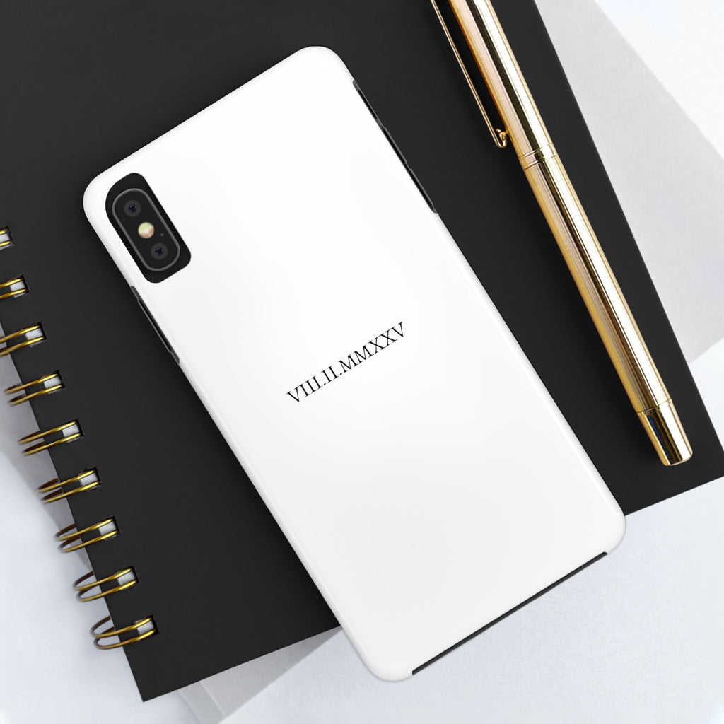 Custom Roman Numeral Date Couple Phone Case