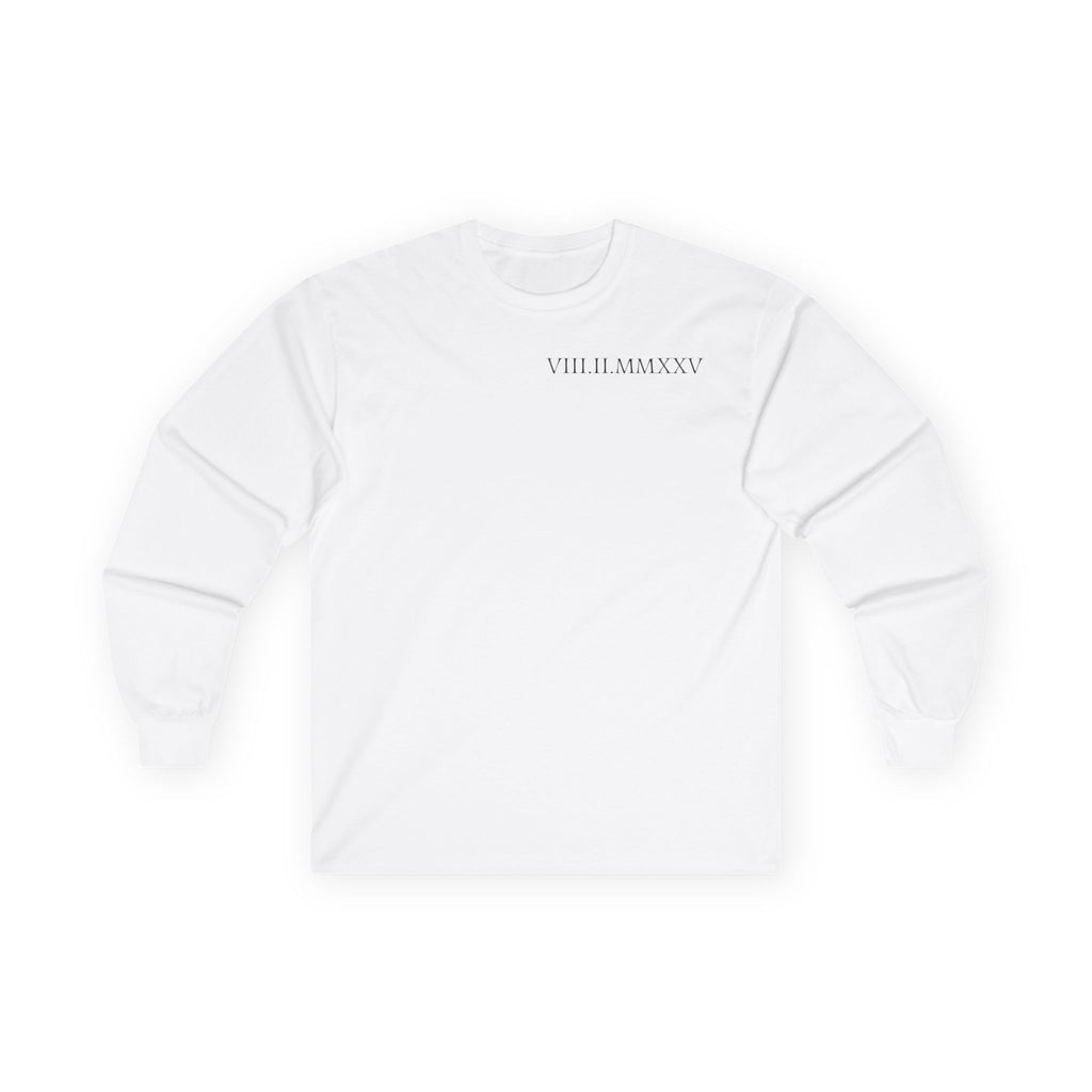Custom Roman Numeral Date Couple Long Sleeve Tee