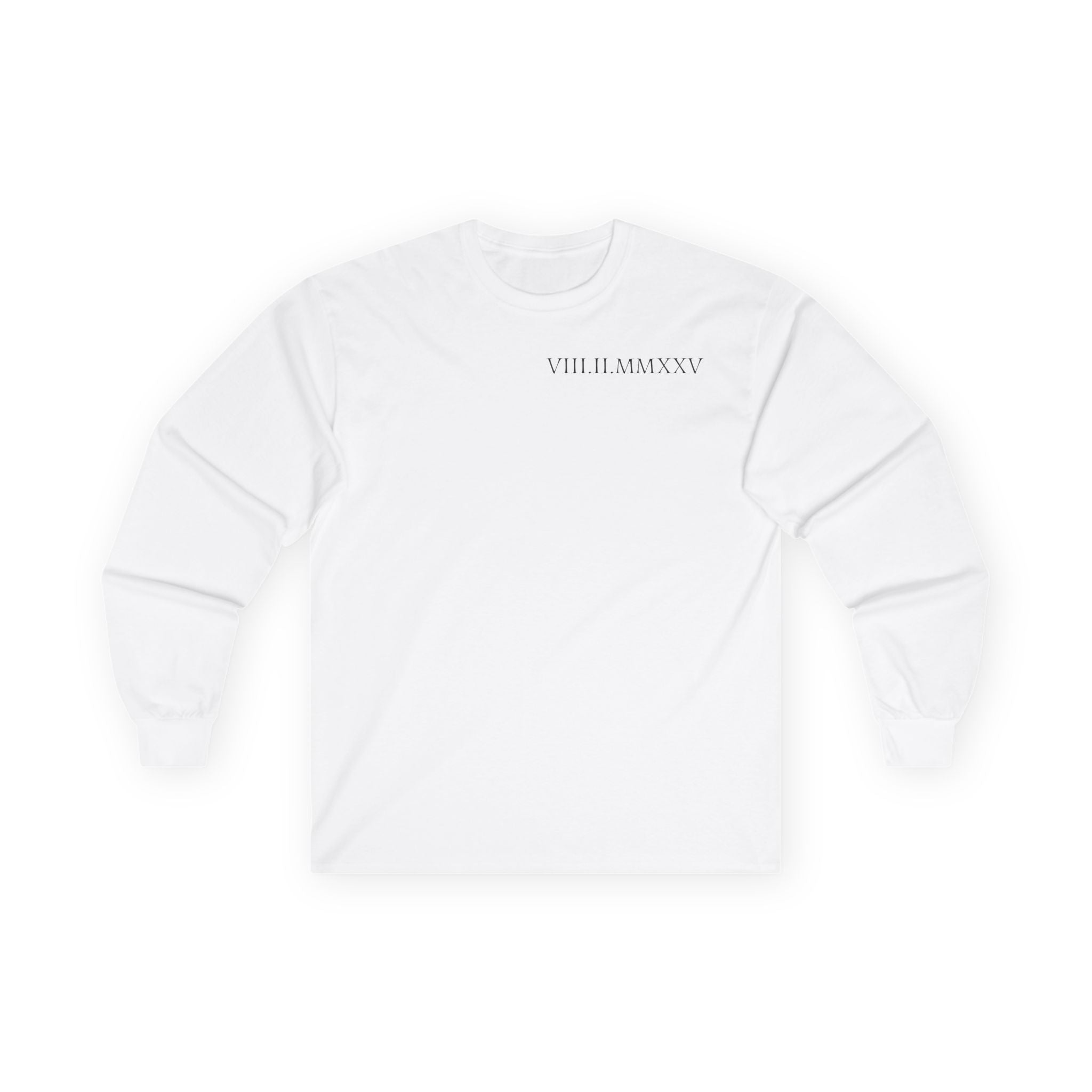 Custom Roman Numeral Date Couple Long Sleeve Tee