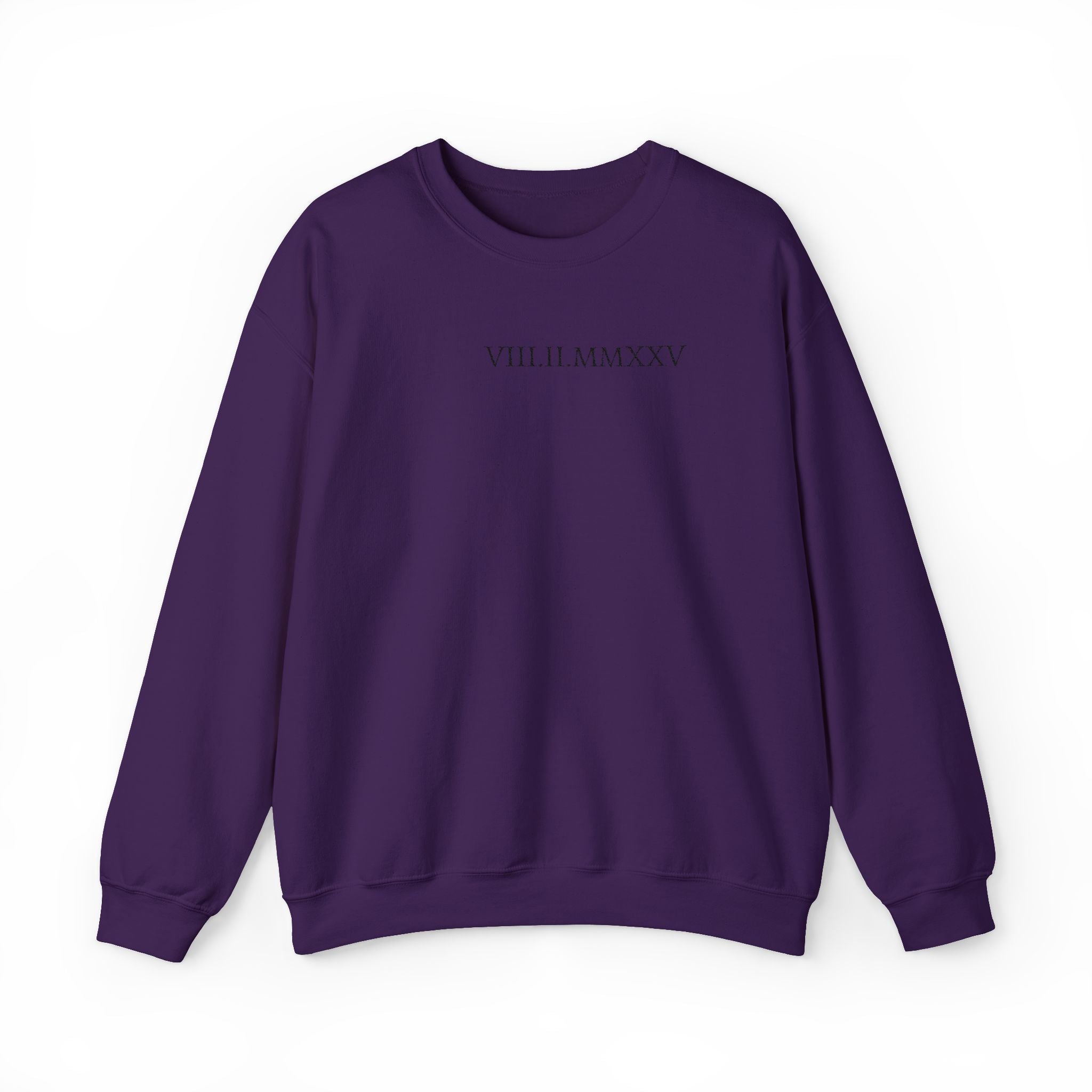 Embroidered Custom Roman Numeral Date Couple Crewneck Sweatshirt