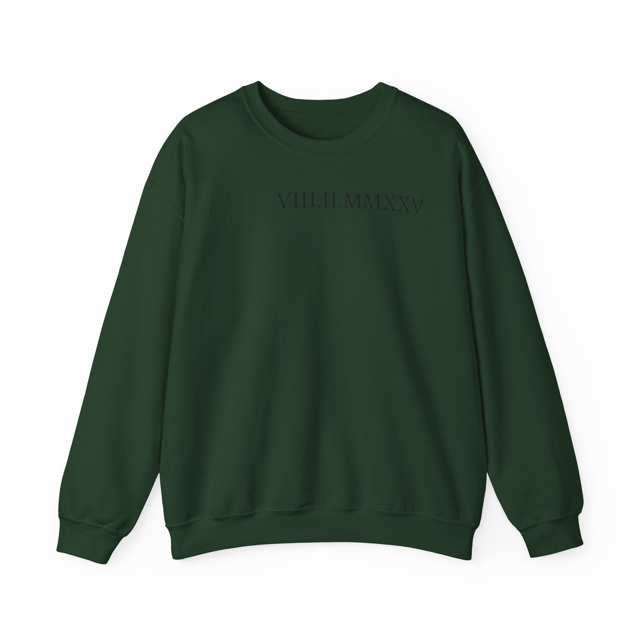 Custom Roman Numeral Date Couple Crewneck Sweatshirt