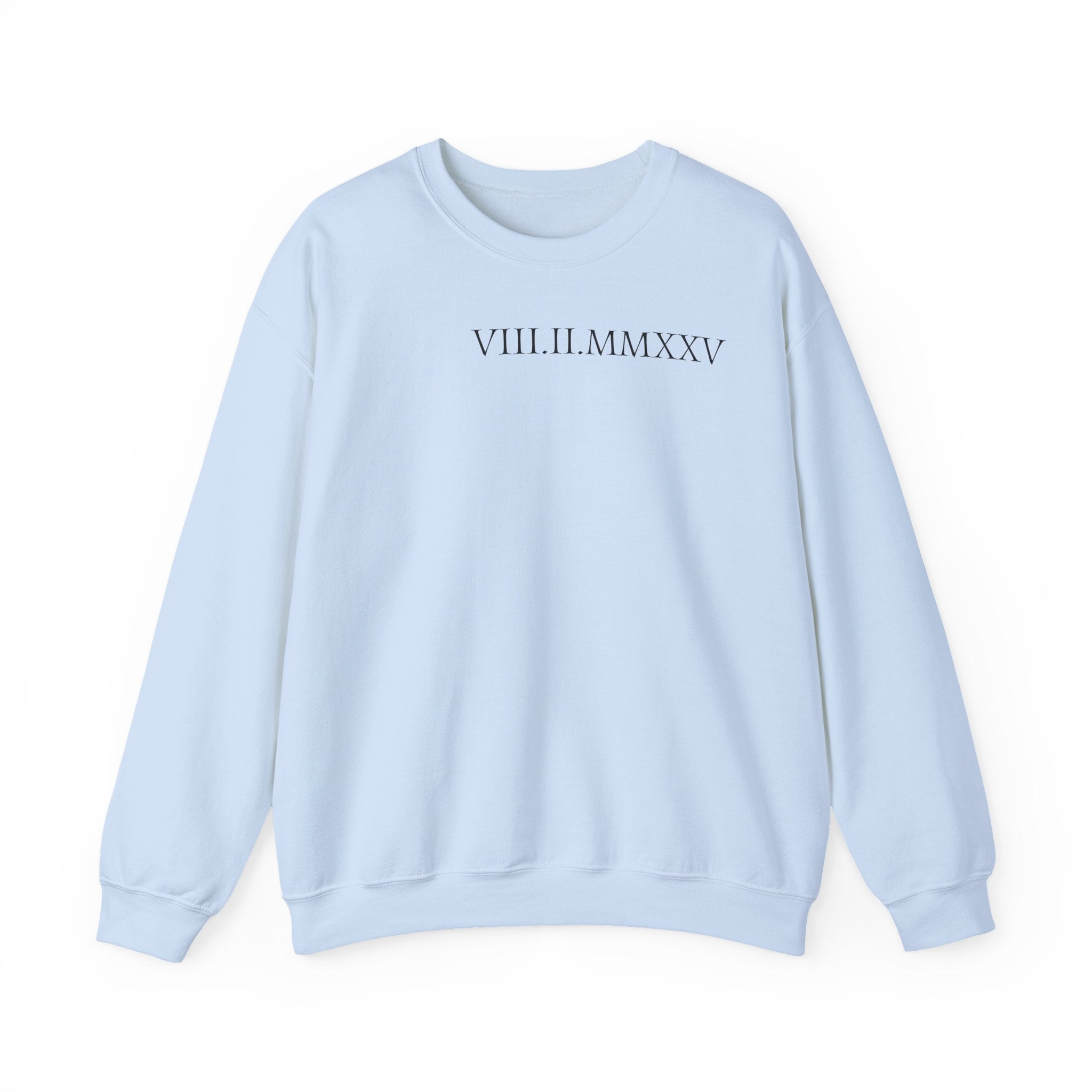 Custom Roman Numeral Date Couple Crewneck Sweatshirt
