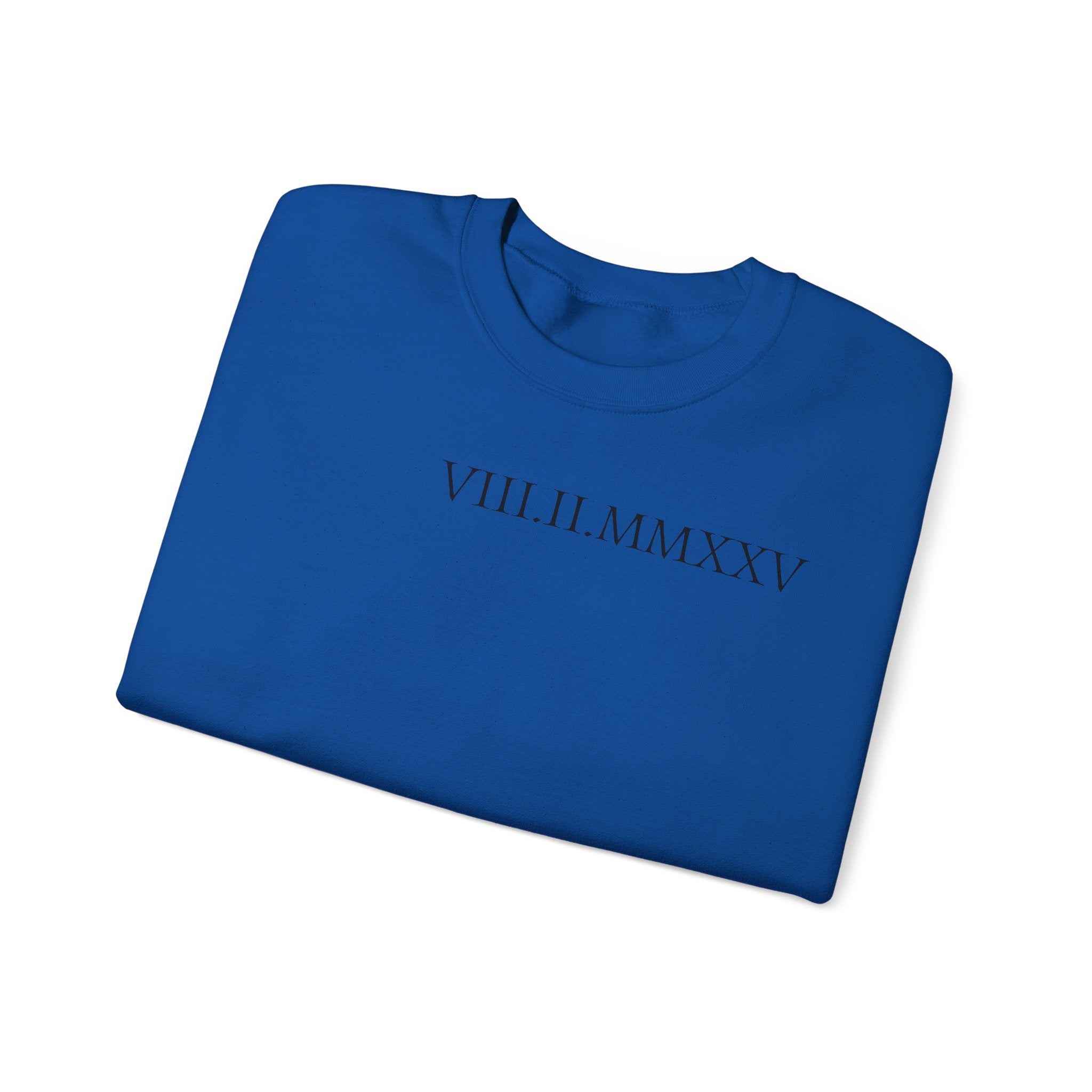 Custom Roman Numeral Date Couple Crewneck Sweatshirt
