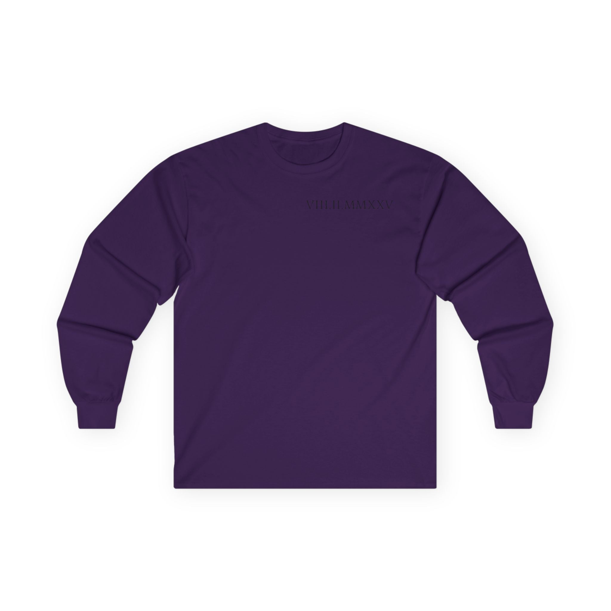Custom Roman Numeral Date Couple Long Sleeve Tee