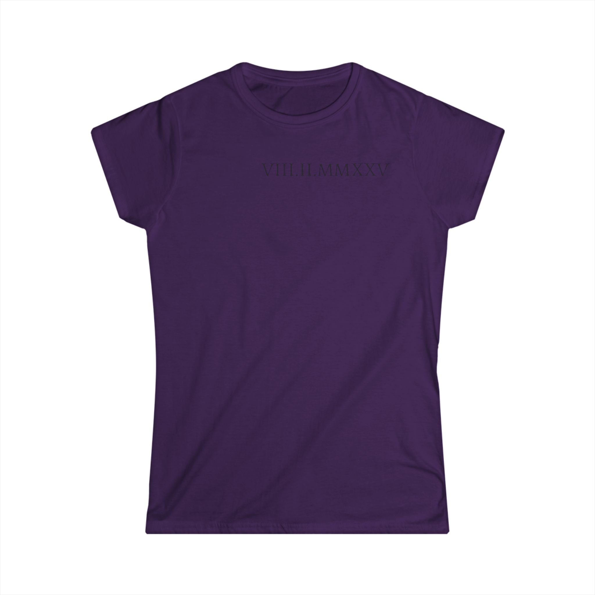 Custom Roman Numeral Date Softstyle Shirt for Her