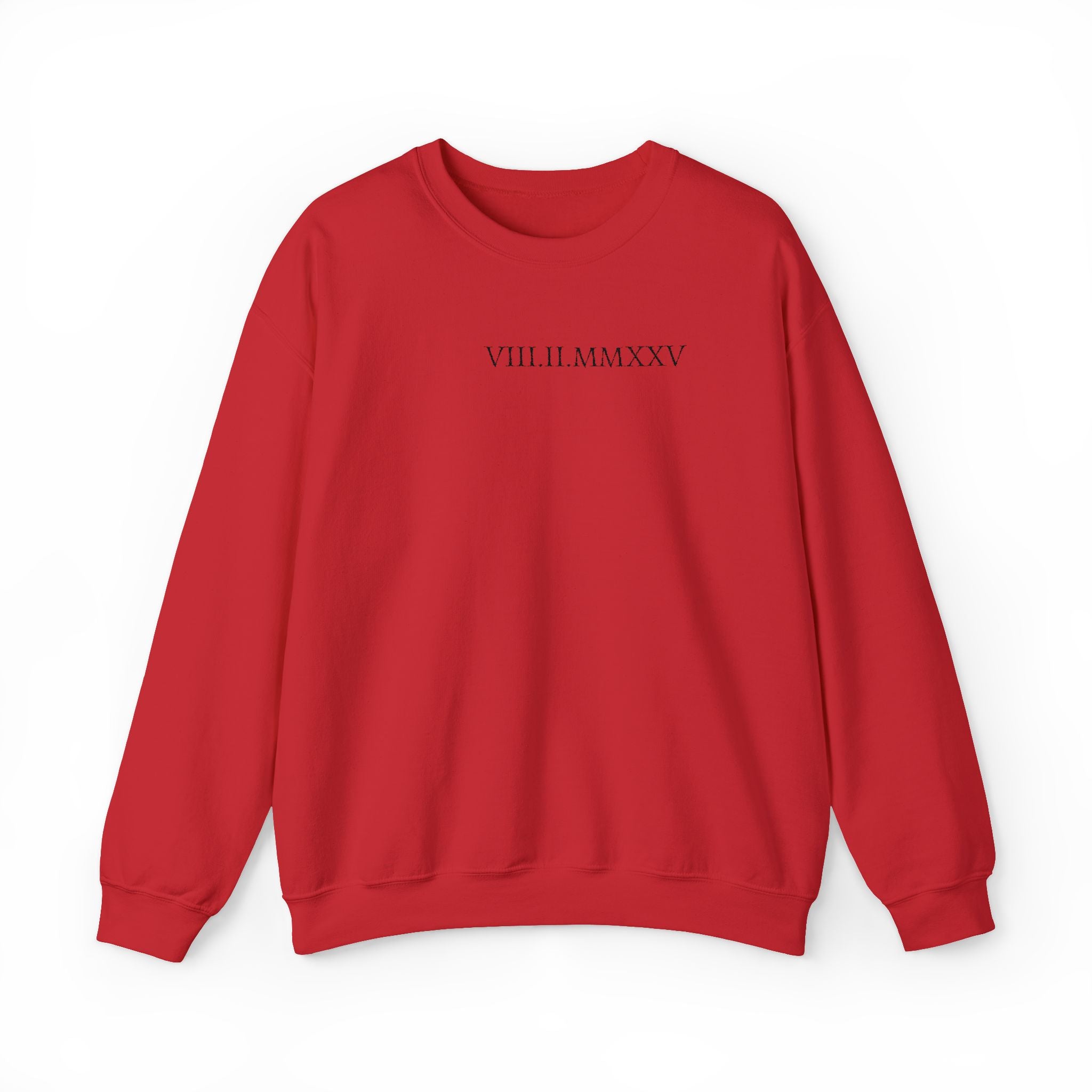 Embroidered Custom Roman Numeral Date Couple Crewneck Sweatshirt