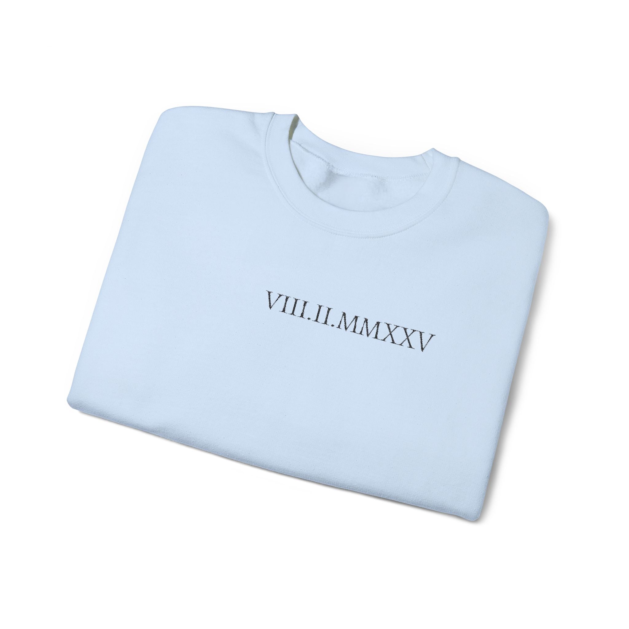 Embroidered Custom Roman Numeral Date Couple Crewneck Sweatshirt
