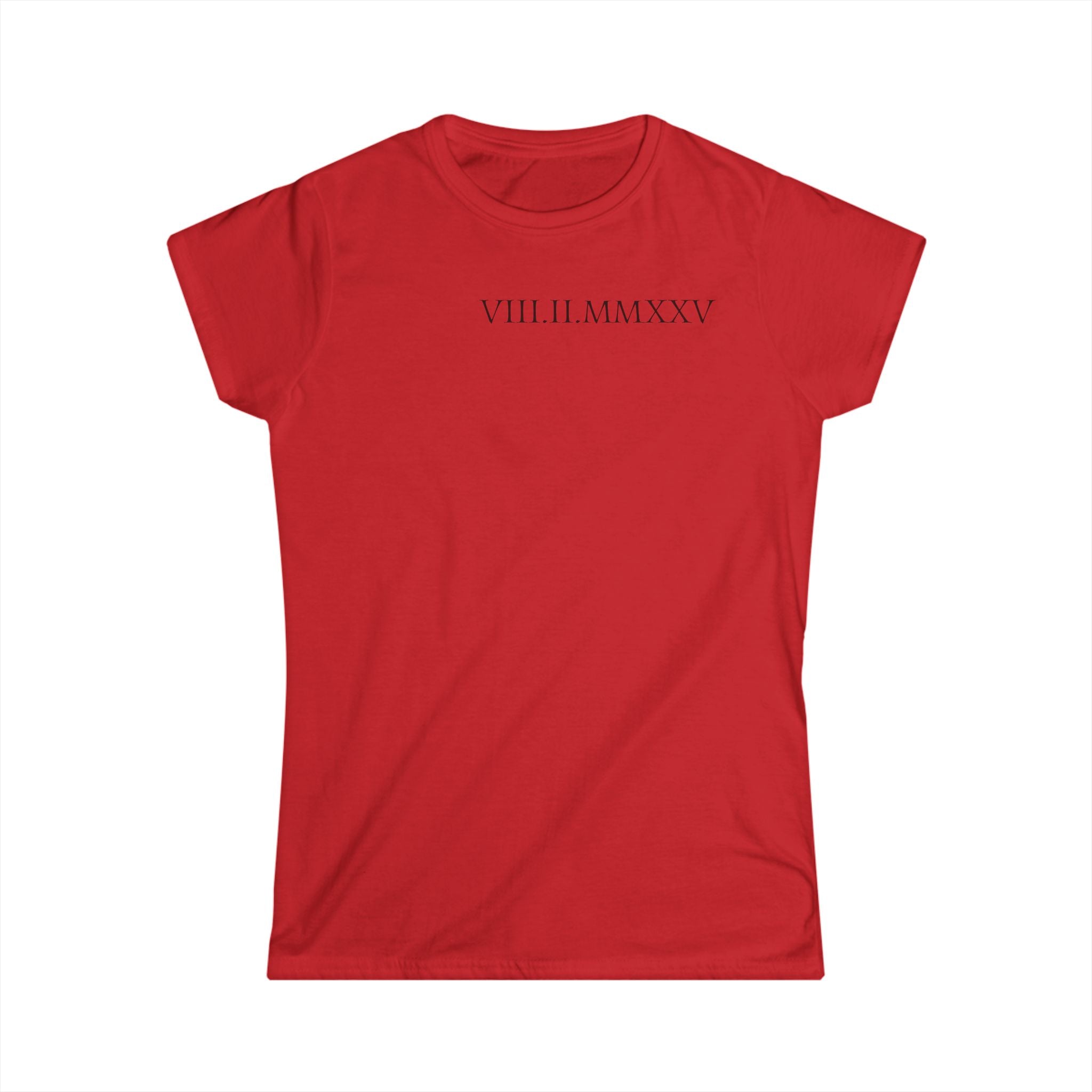 Custom Roman Numeral Date Softstyle Shirt for Her
