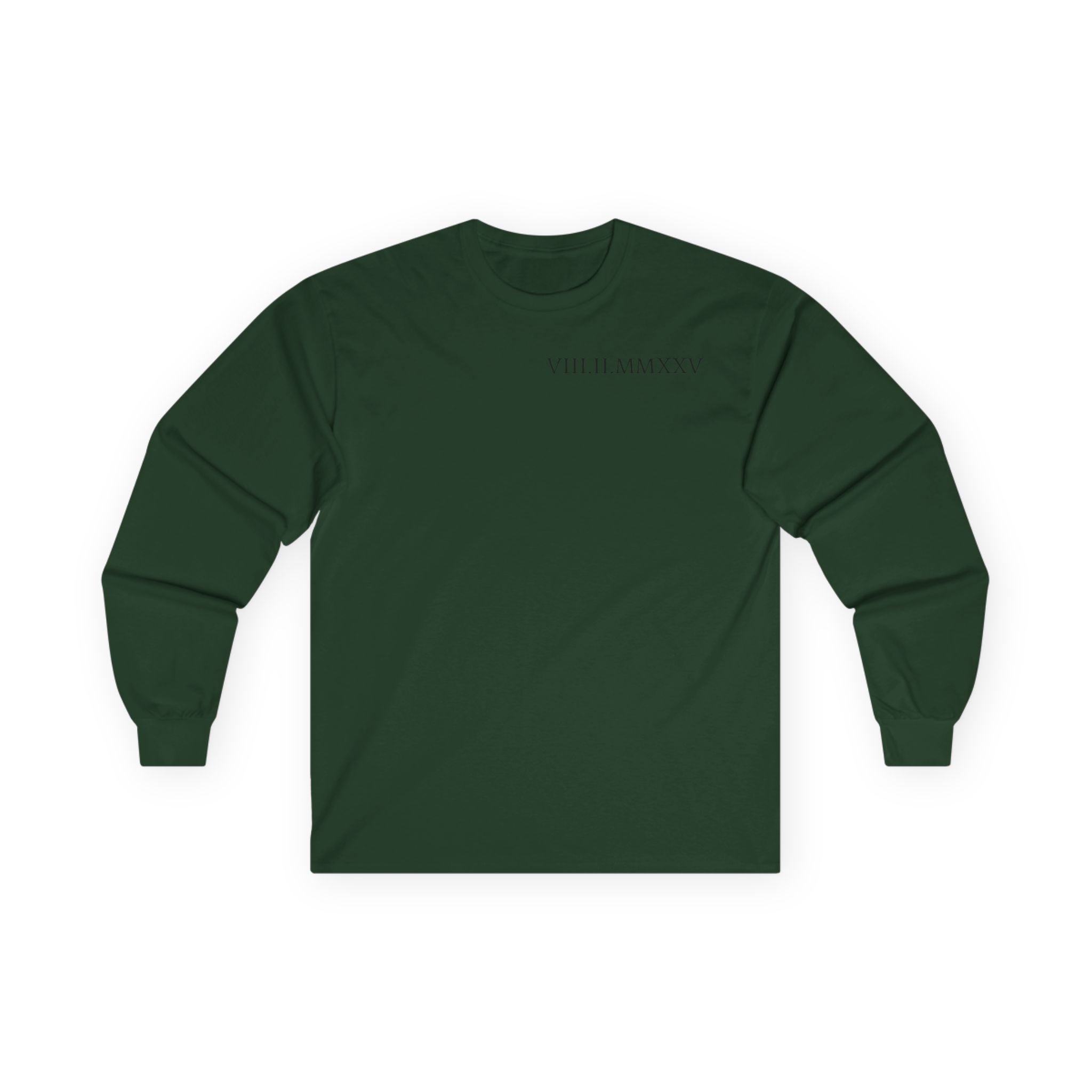 Custom Roman Numeral Date Couple Long Sleeve Tee