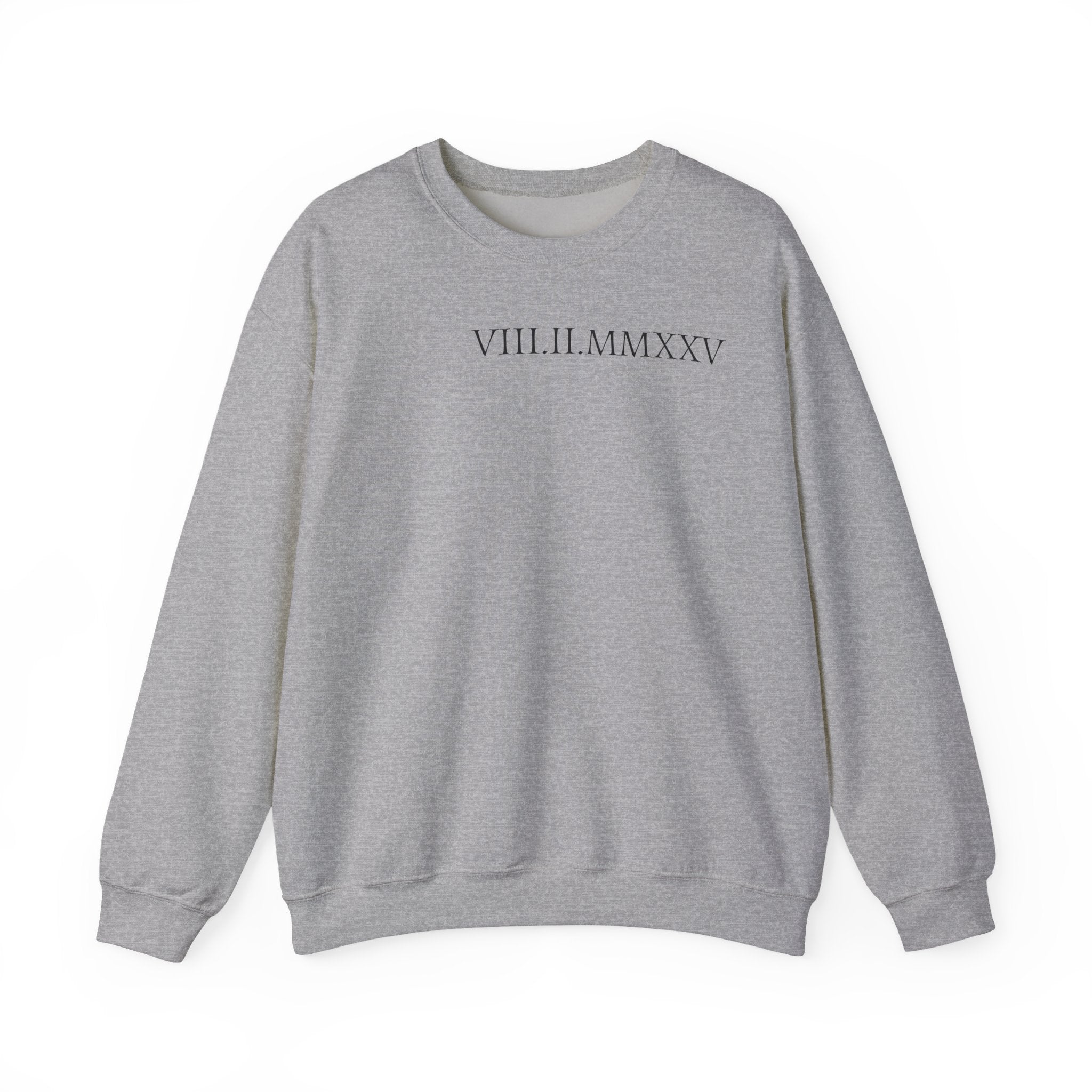 Custom Roman Numeral Date Couple Crewneck Sweatshirt