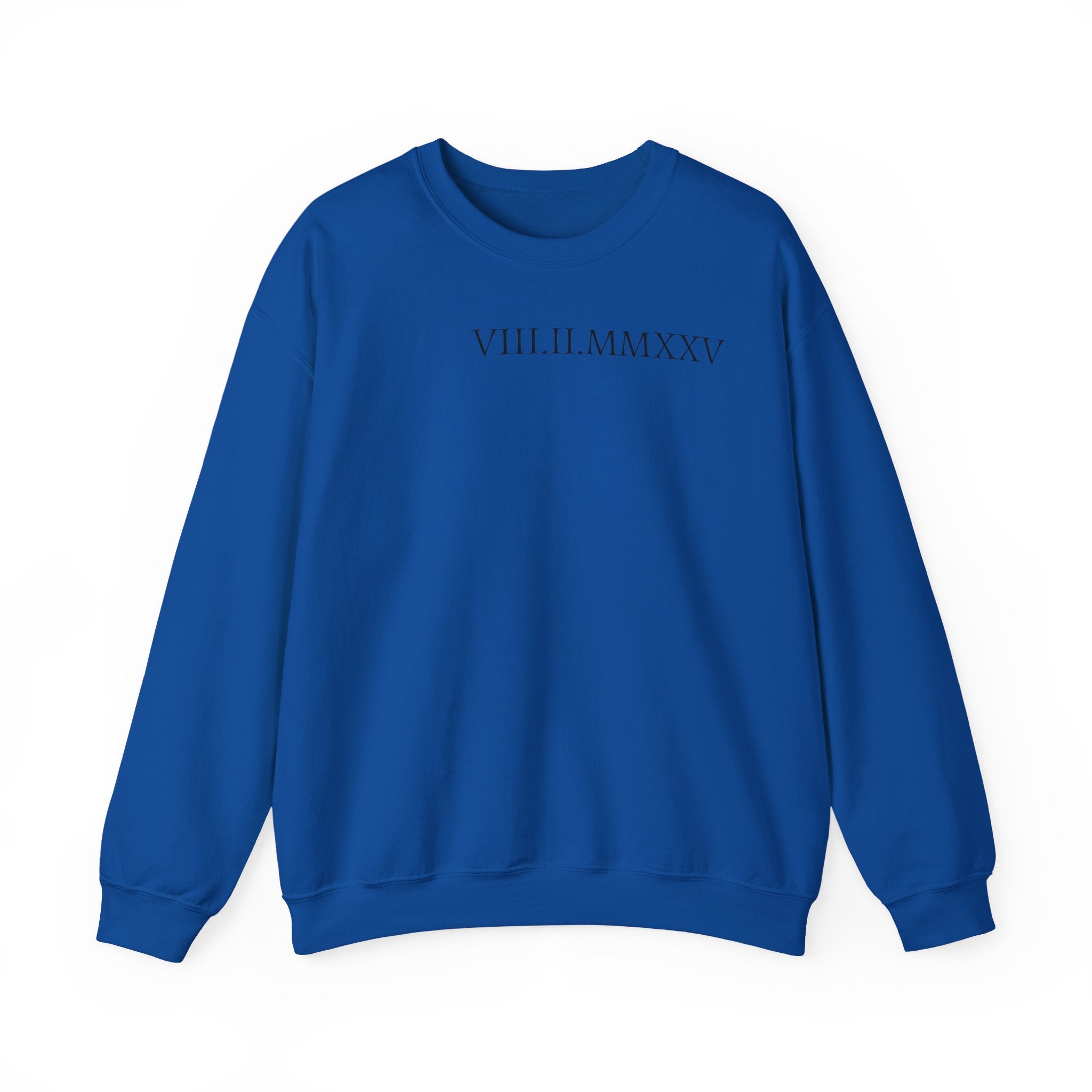 Custom Roman Numeral Date Couple Crewneck Sweatshirt