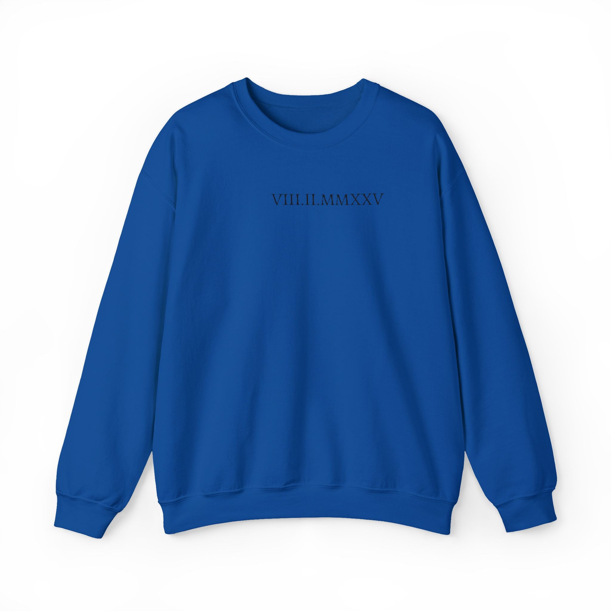 Embroidered Custom Roman Numeral Date Couple Crewneck Sweatshirt