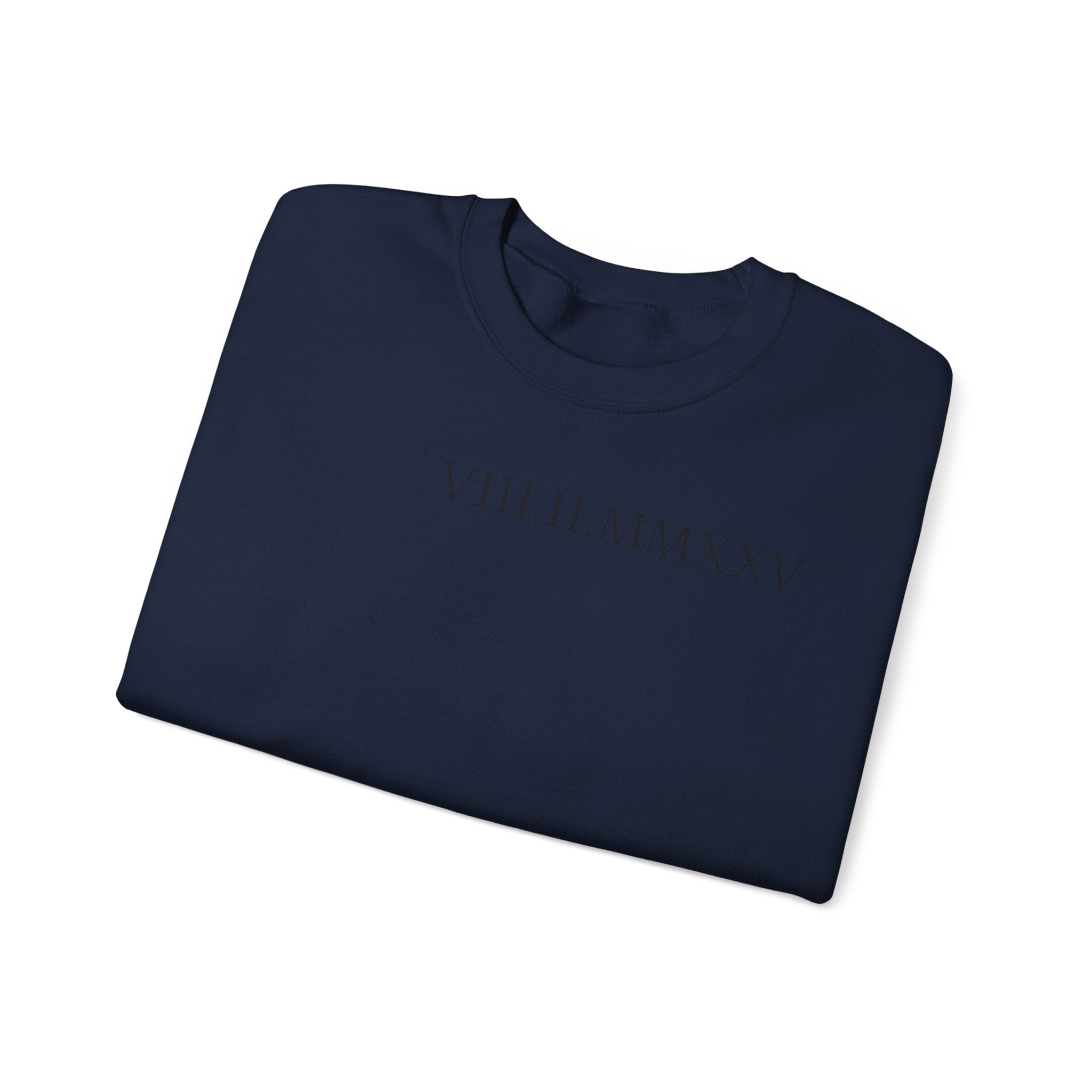 Custom Roman Numeral Date Couple Crewneck Sweatshirt
