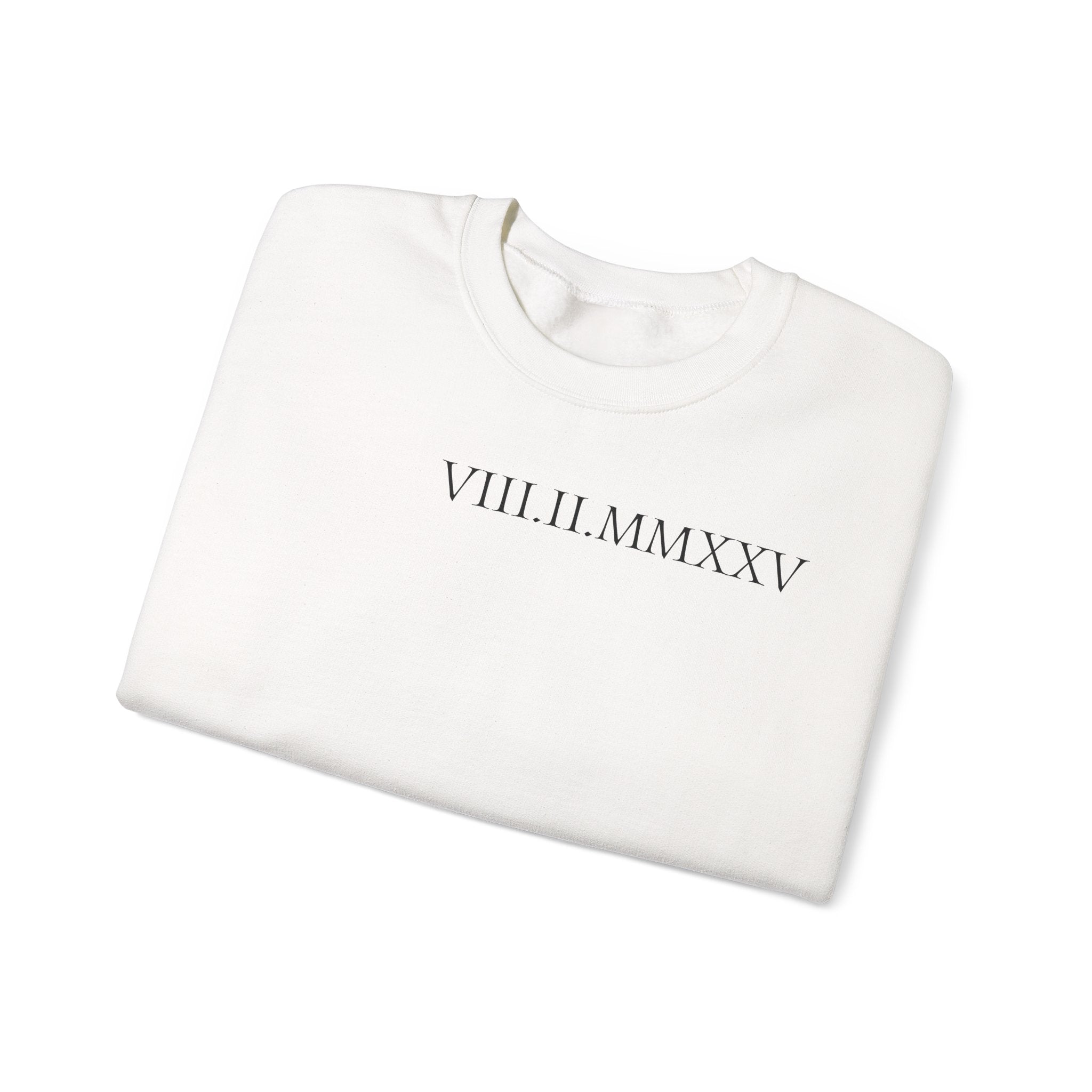 Custom Roman Numeral Date Couple Crewneck Sweatshirt