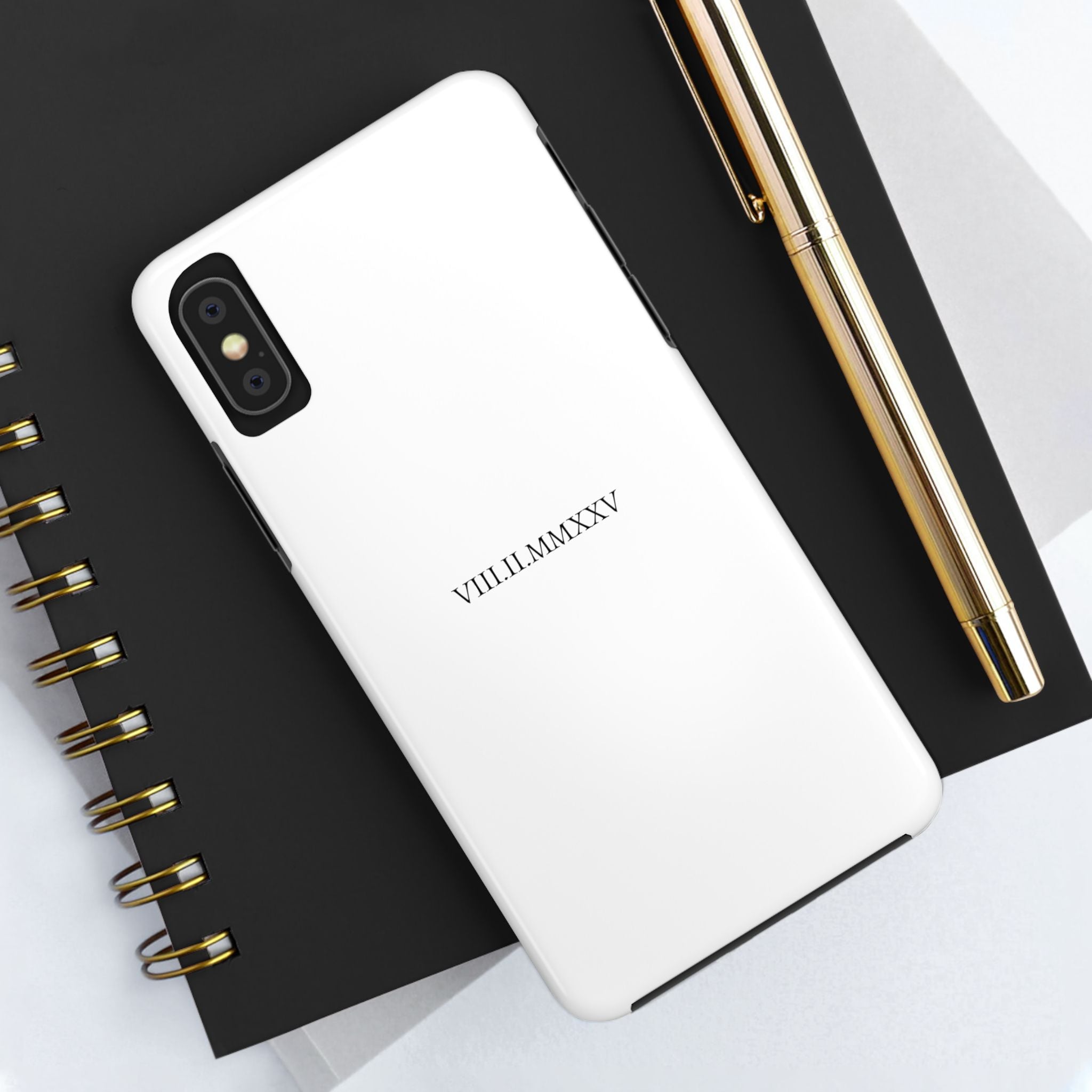 Custom Roman Numeral Date Couple Phone Case