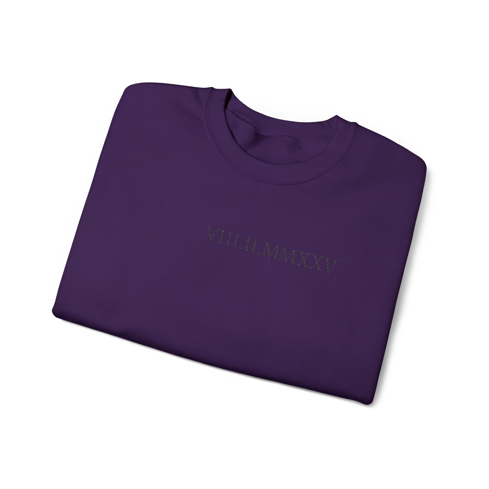 Embroidered Custom Roman Numeral Date Couple Crewneck Sweatshirt