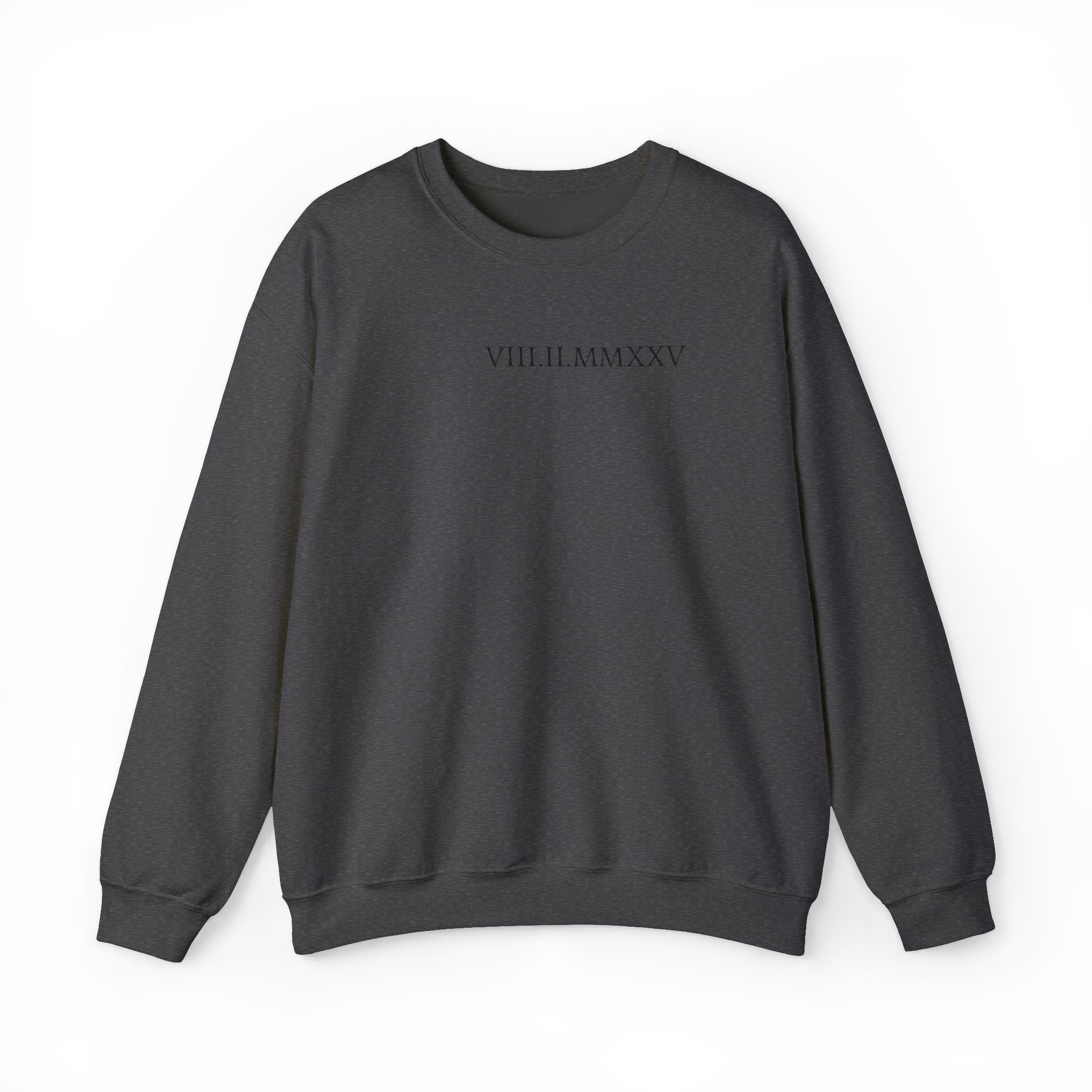 Embroidered Custom Roman Numeral Date Couple Crewneck Sweatshirt