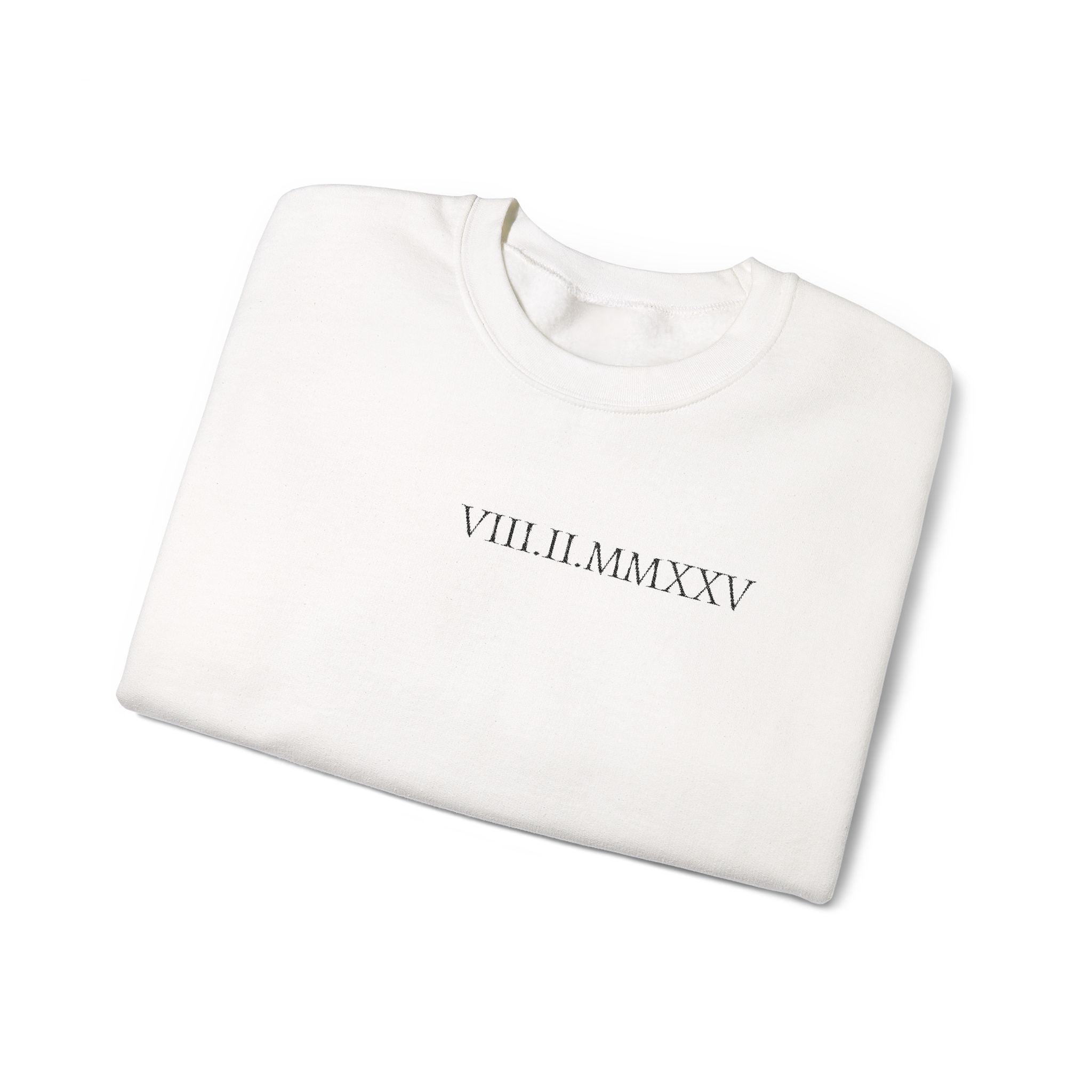 Embroidered Custom Roman Numeral Date Couple Crewneck Sweatshirt